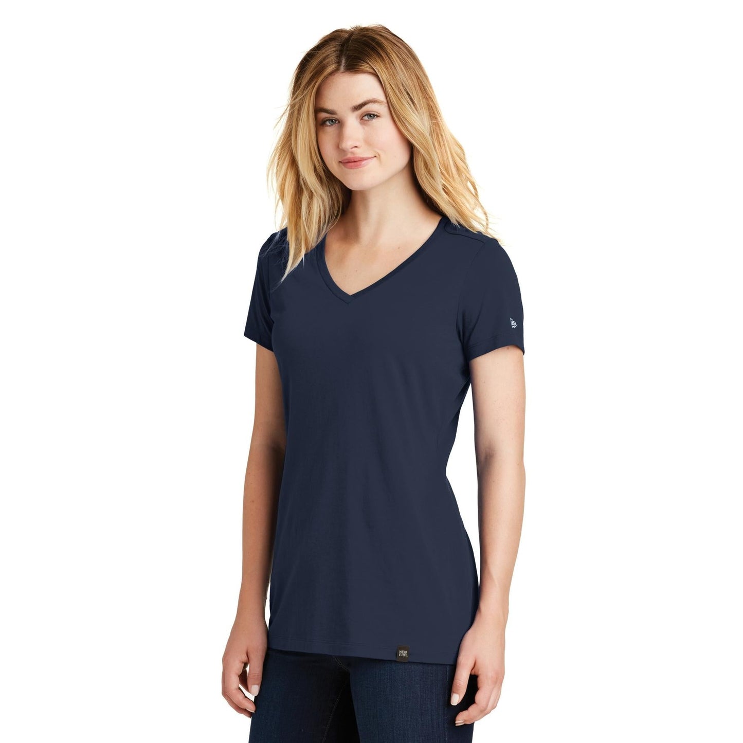Black V-Neck Tee - New Era - Soft Blend