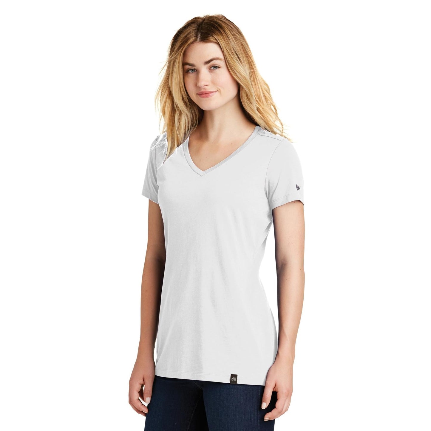 Black V-Neck Tee - New Era - Soft Blend