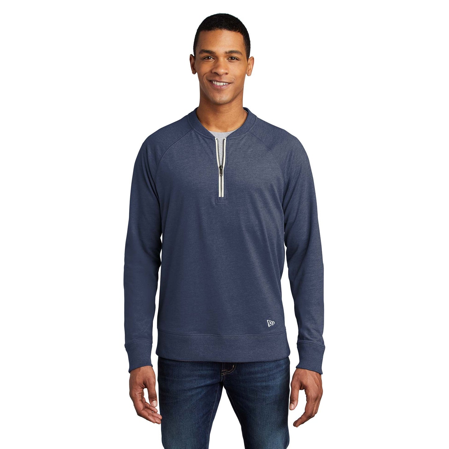 Black Heather Sweatshirt - New Era - Sueded Cotton Blend