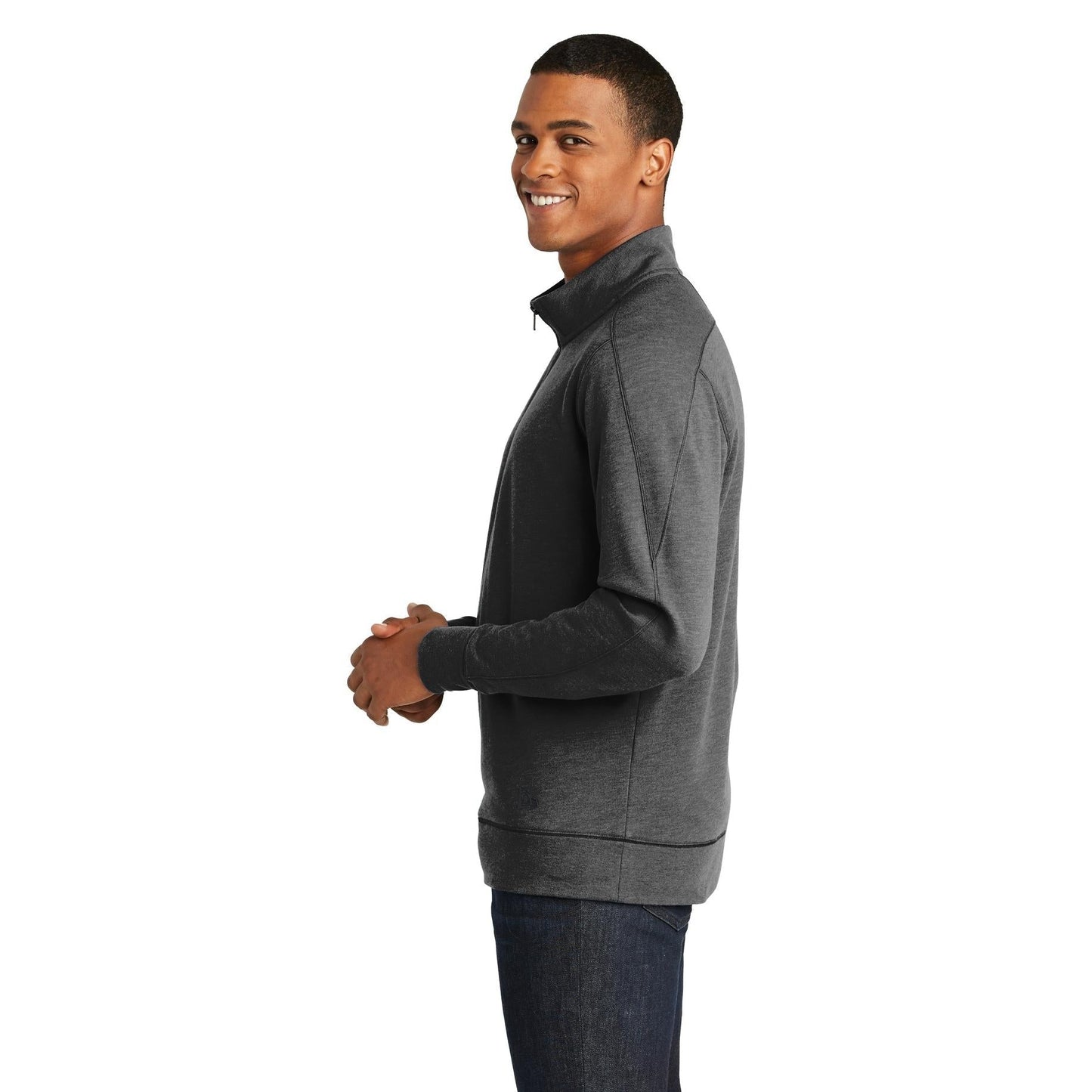 Black Heather Sweatshirt - New Era - Tri-Blend Fleece