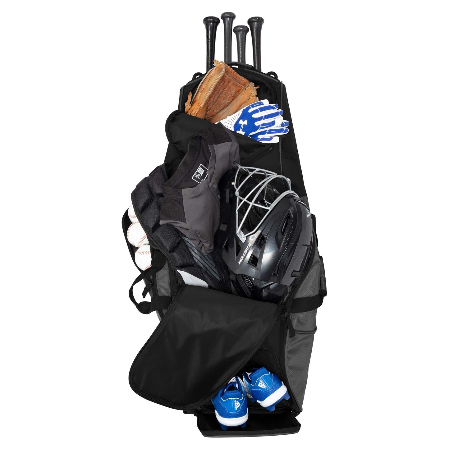 Gray/Black Bat Bags - New Era - Wheeled Design