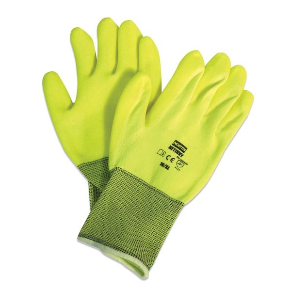 Yellow String Knit Gloves - North Safety - Hi-Viz Comfort