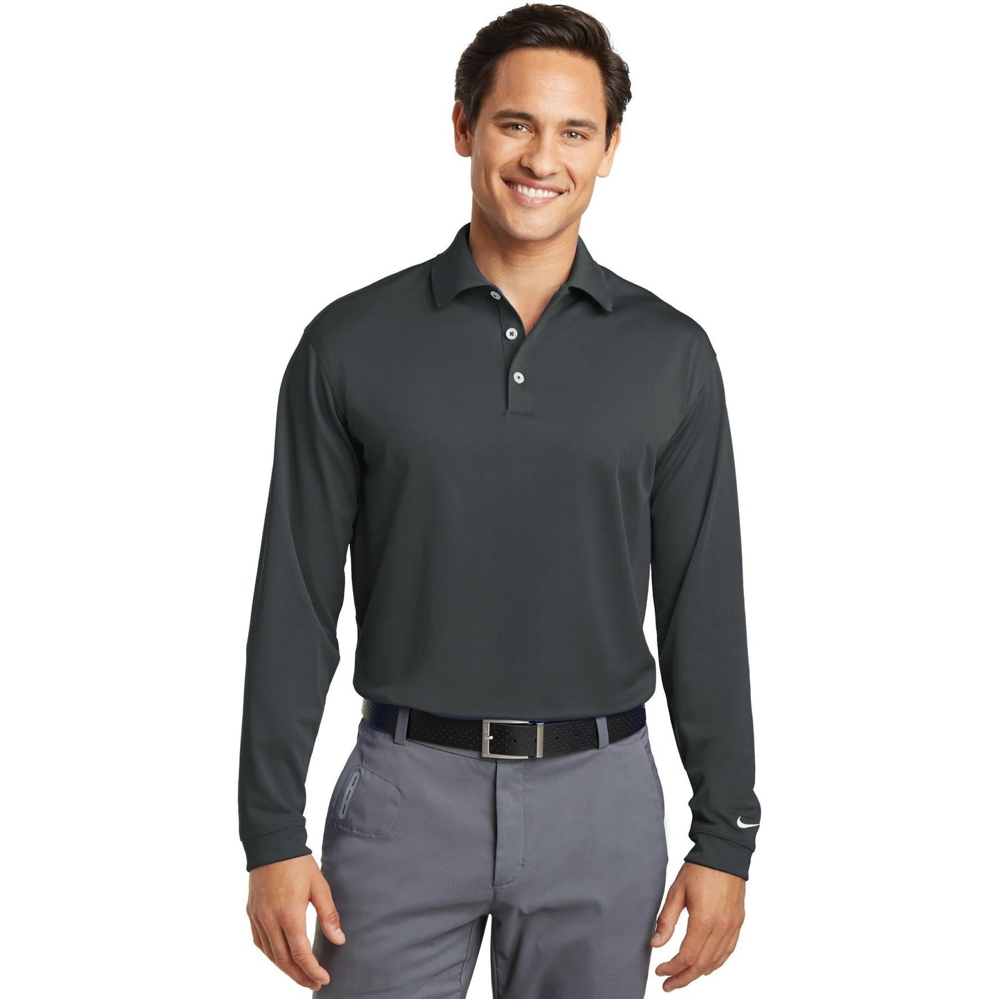 Anthracite Polo Shirt - Nike - Dri-FIT Stretch Fabric - Stylish Comfort