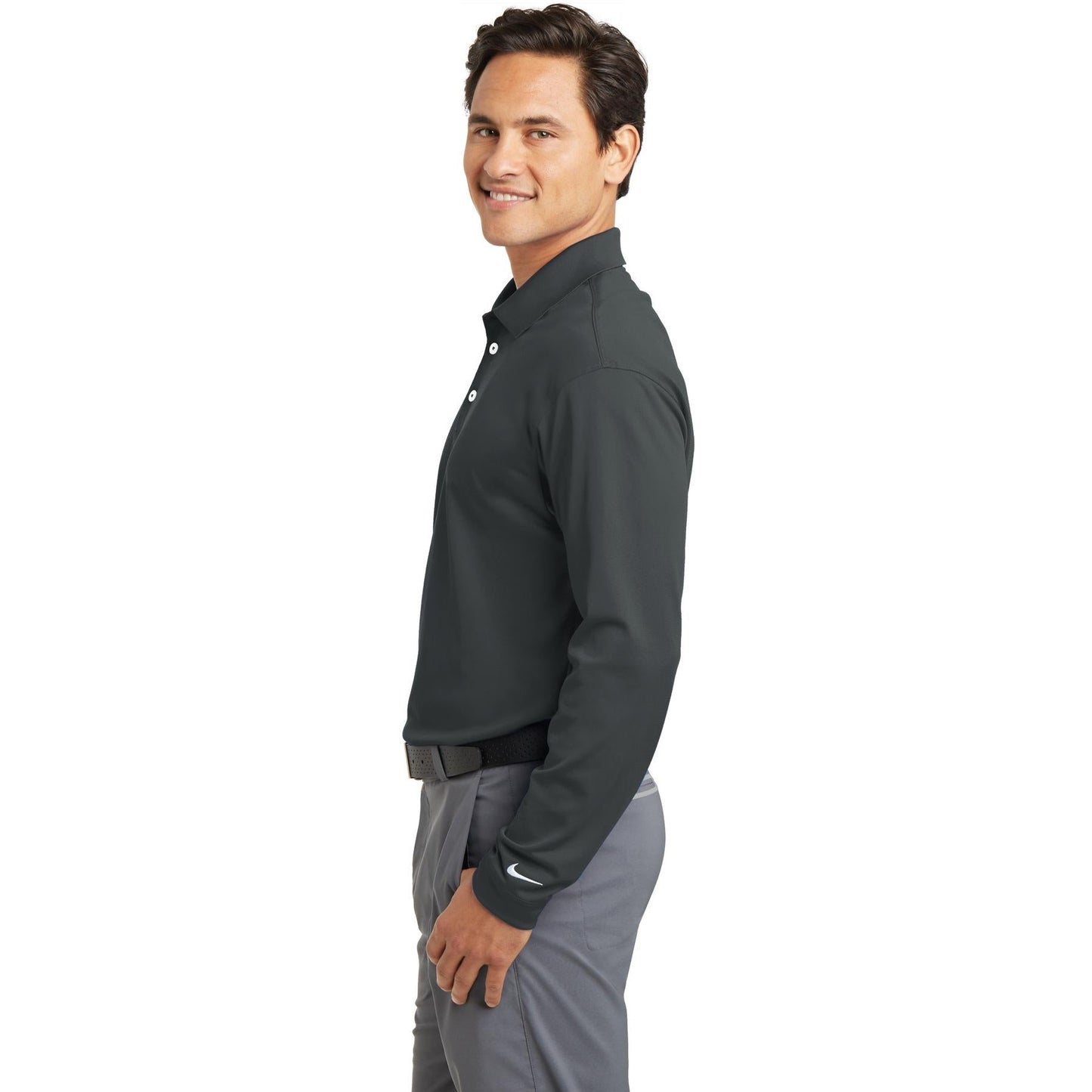 Anthracite Polo Shirt - Nike - Dri-FIT Stretch Fabric - Stylish Comfort
