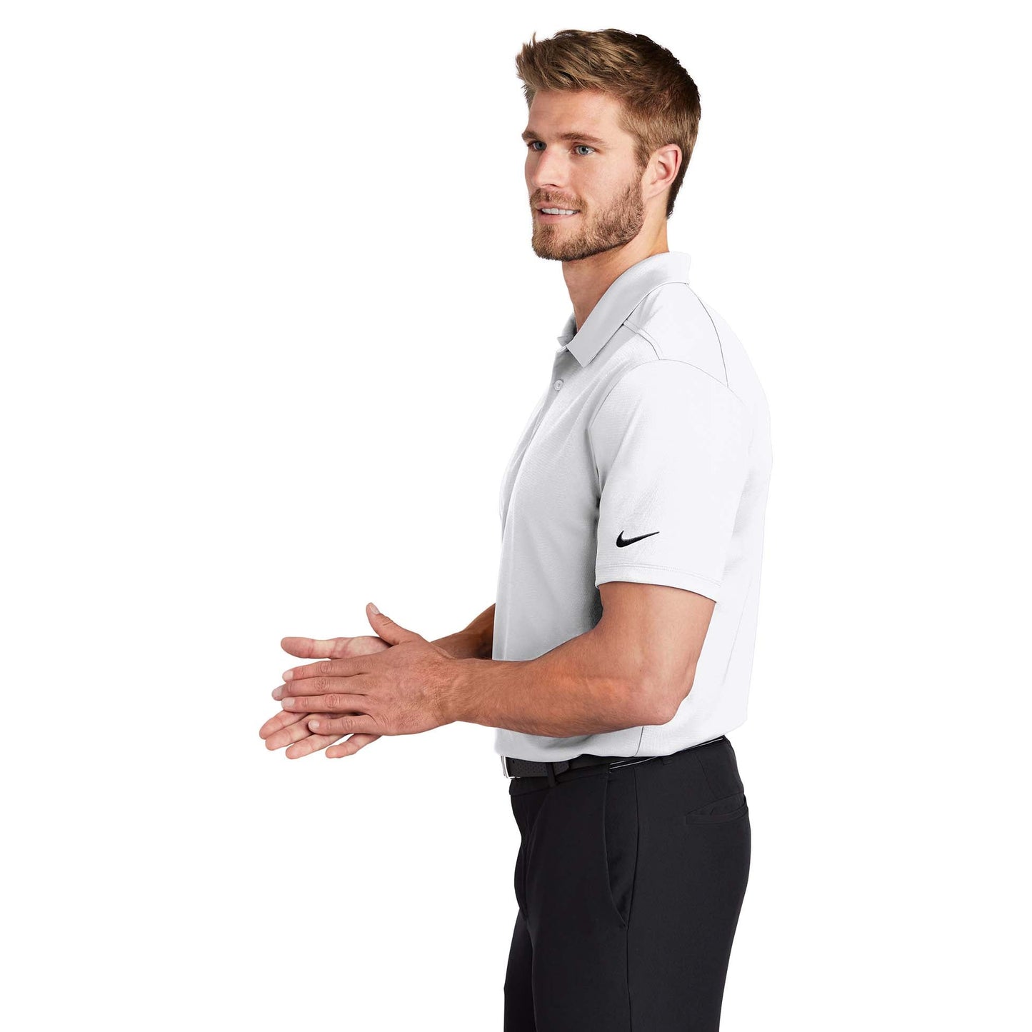 Black Polo Shirt - Nike - Dri-FIT Fabric Design