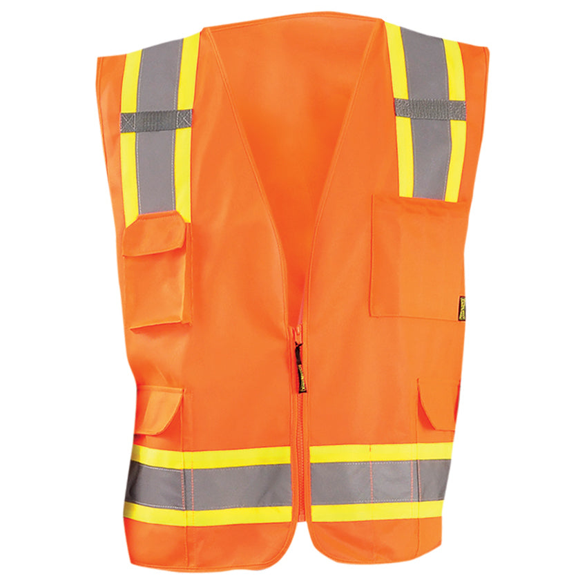 Orange Safety Vests - OccuNomix - Two-Tone Design