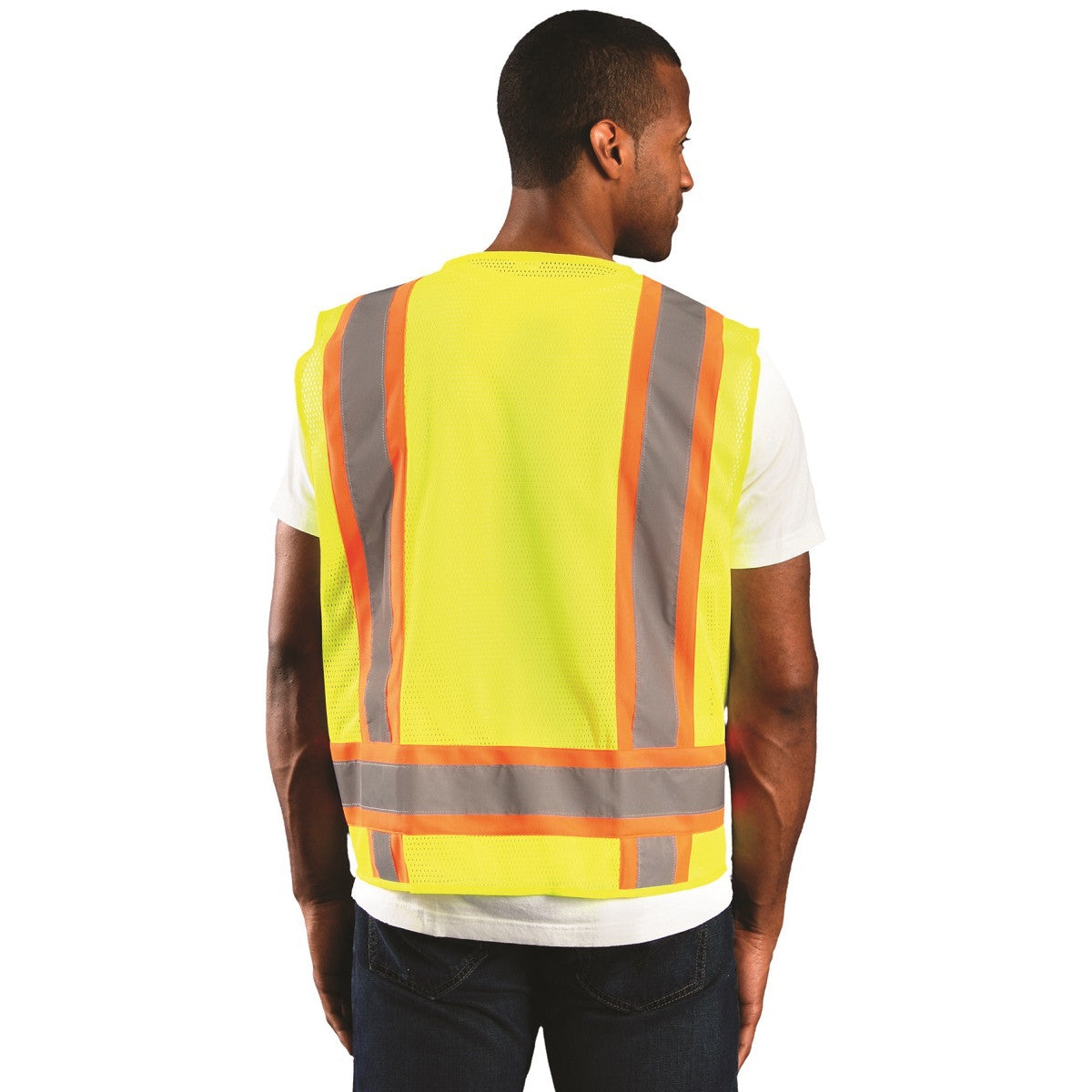 Orange Safety Vests - OccuNomix - Reflective Mesh Design