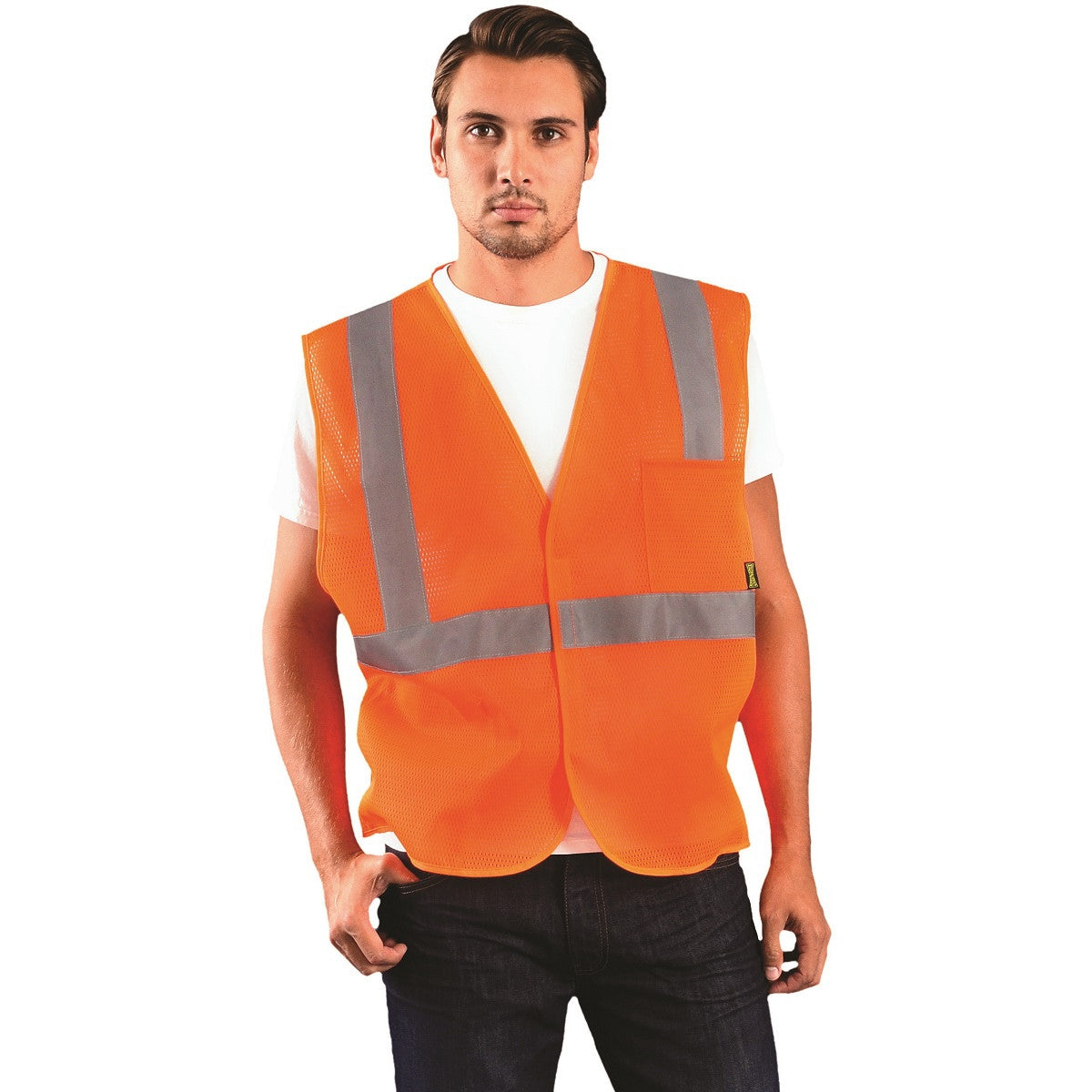 Orange Safety Vests - OccuNomix - Reflective Mesh