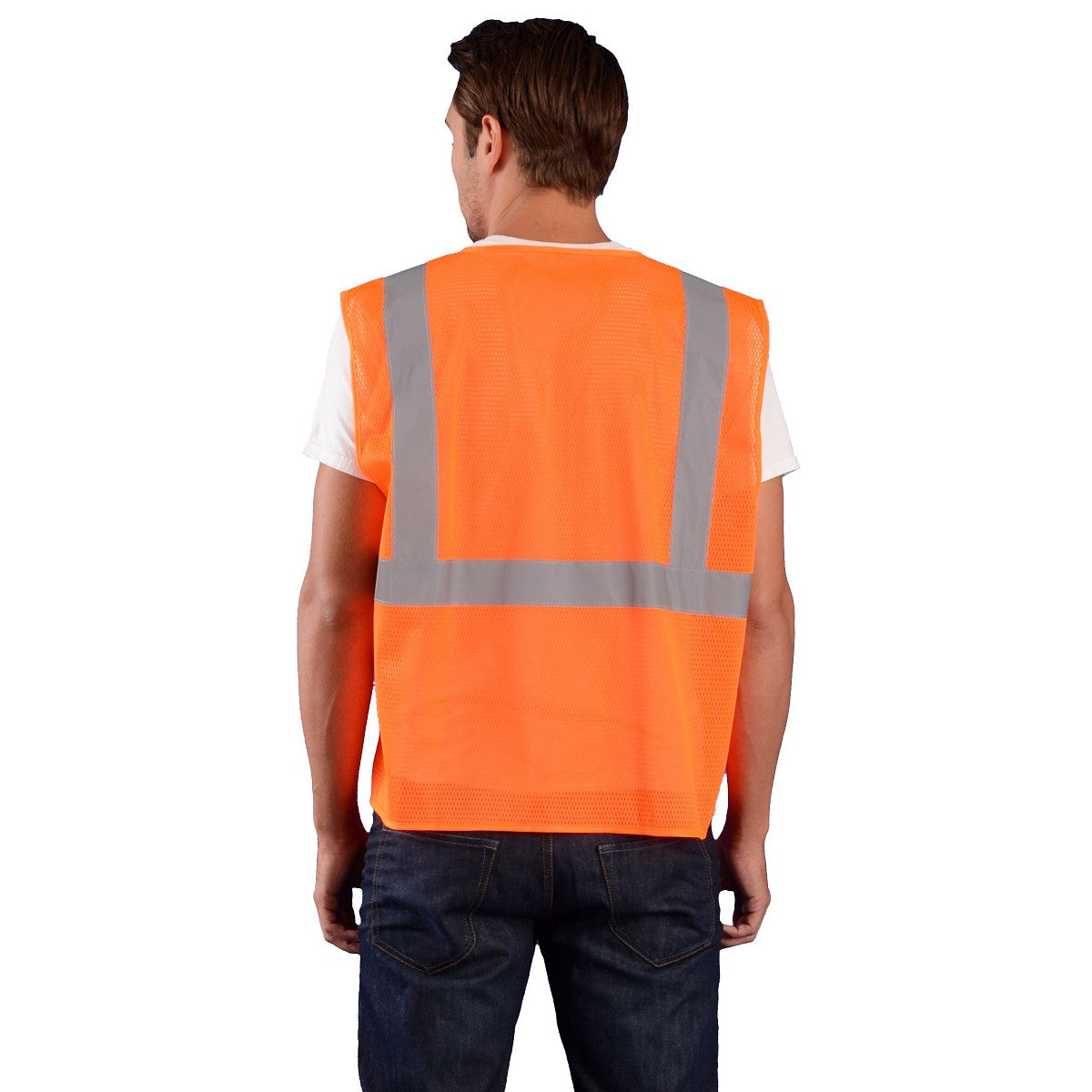 Orange Safety Vest - OccuNomix - Reflective Mesh Design