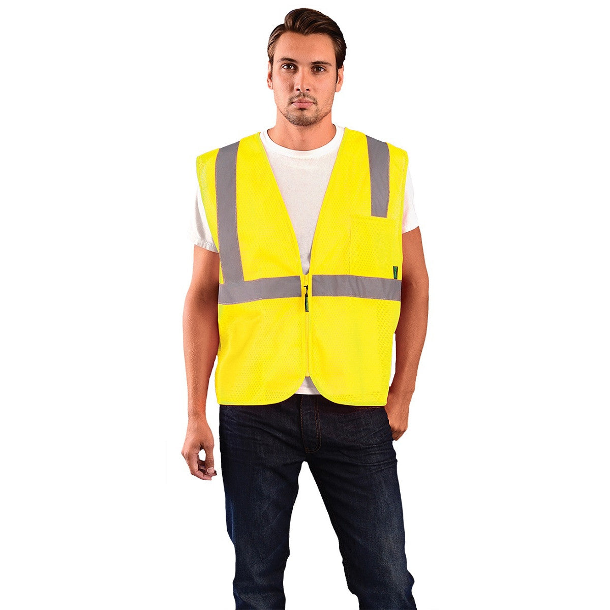 Orange Safety Vest - OccuNomix - Reflective Mesh Design