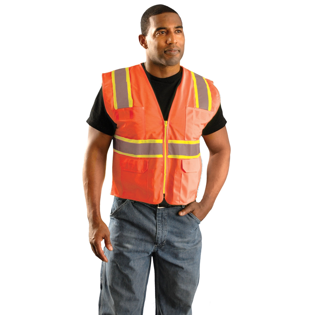 Orange Safety Vest - OccuNomix - ANSI Compliant