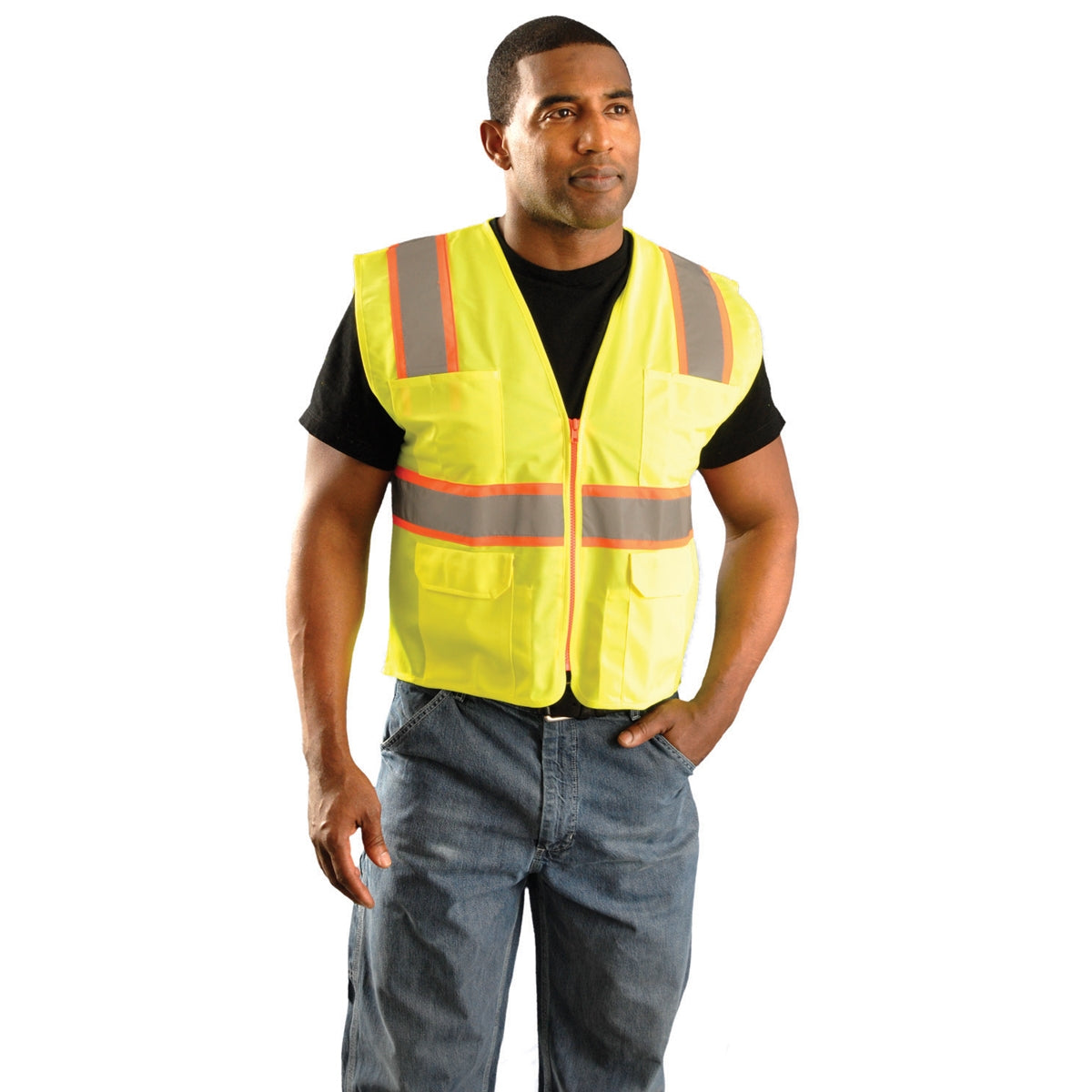 Orange Safety Vest - OccuNomix - ANSI Compliant