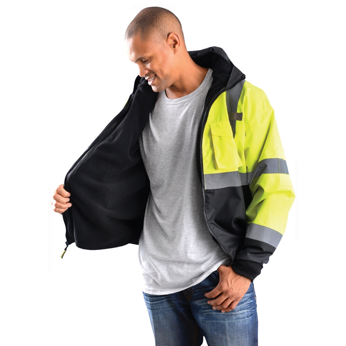 Yellow/Lime Safety Jacket - OccuNomix - High Visibility