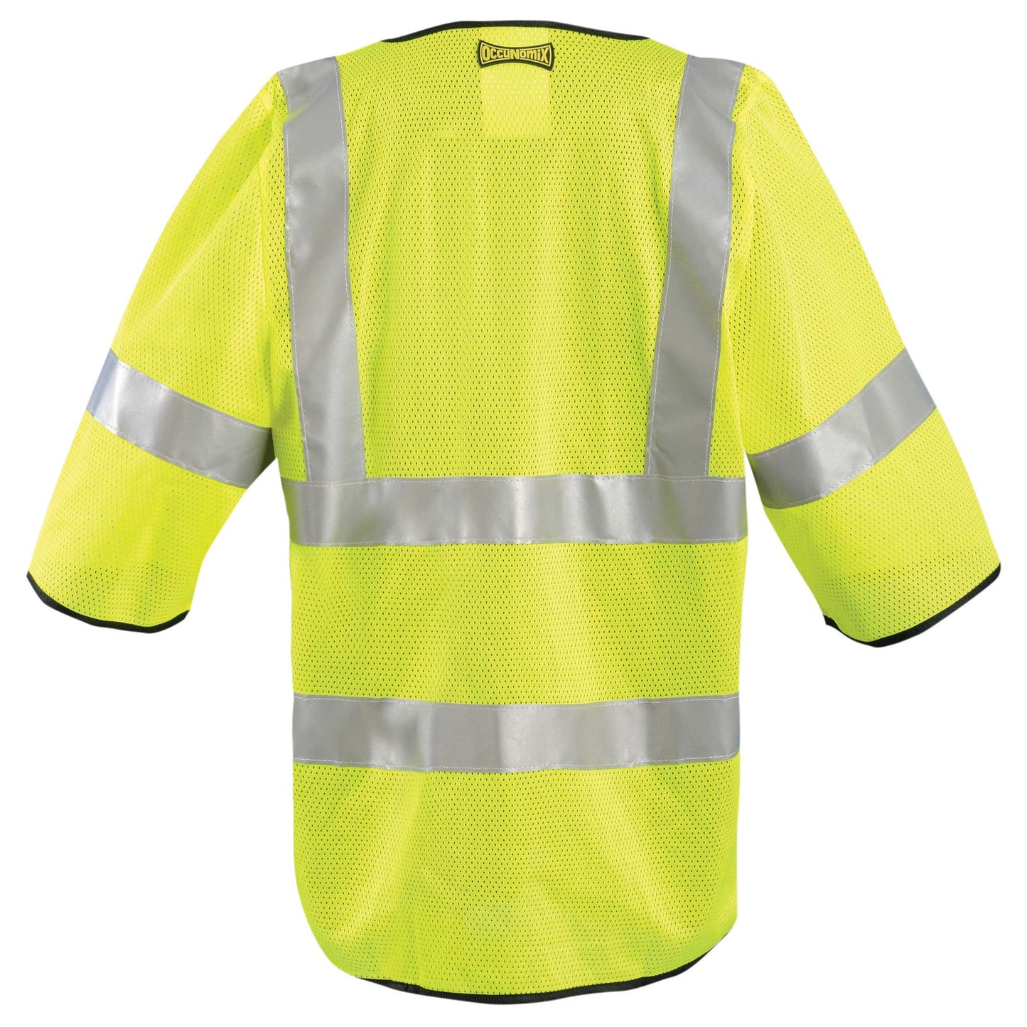 Yellow/Lime Safety Vests | OccuNomix | Lux-Hscool3 Type R Class 3 Dual Stripe Mesh