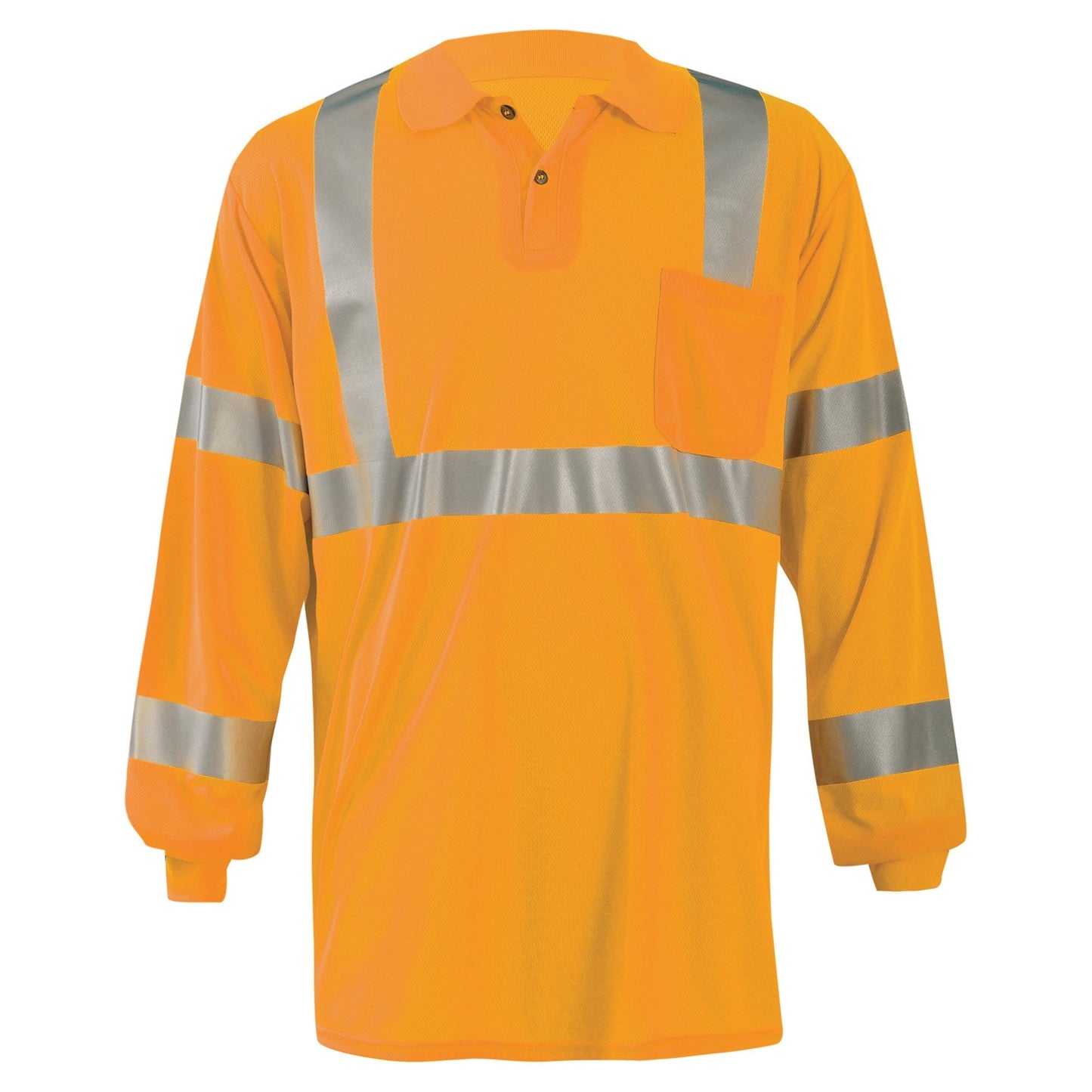 Orange Safety Shirts - OccuNomix - Long Sleeve Polo