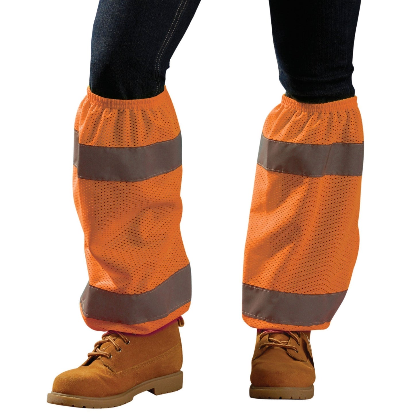 Orange High Visibility Gaiters - OccuNomix - Reflective Tape