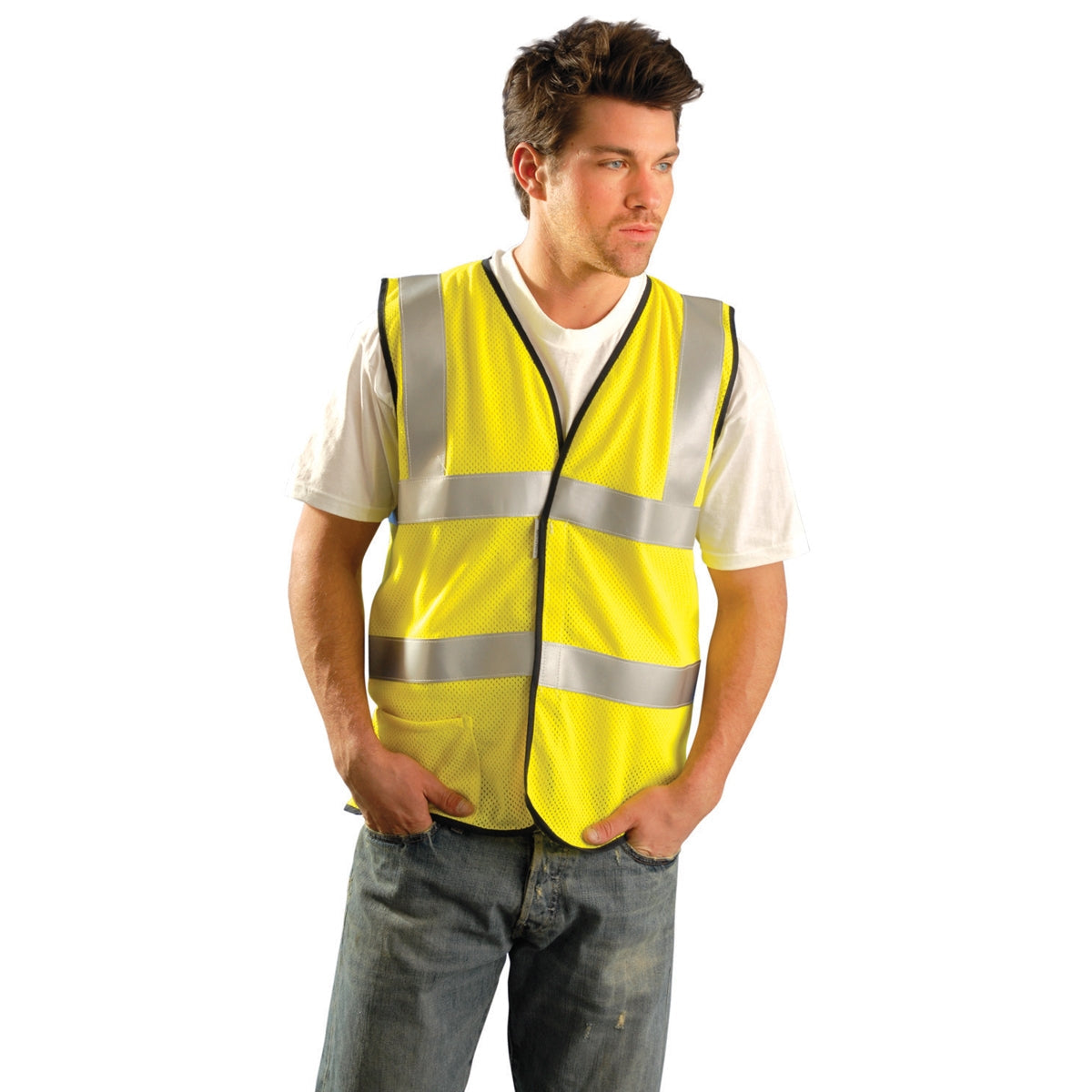 Yellow/Lime Safety Vest - OccuNomix - Flame Resistant