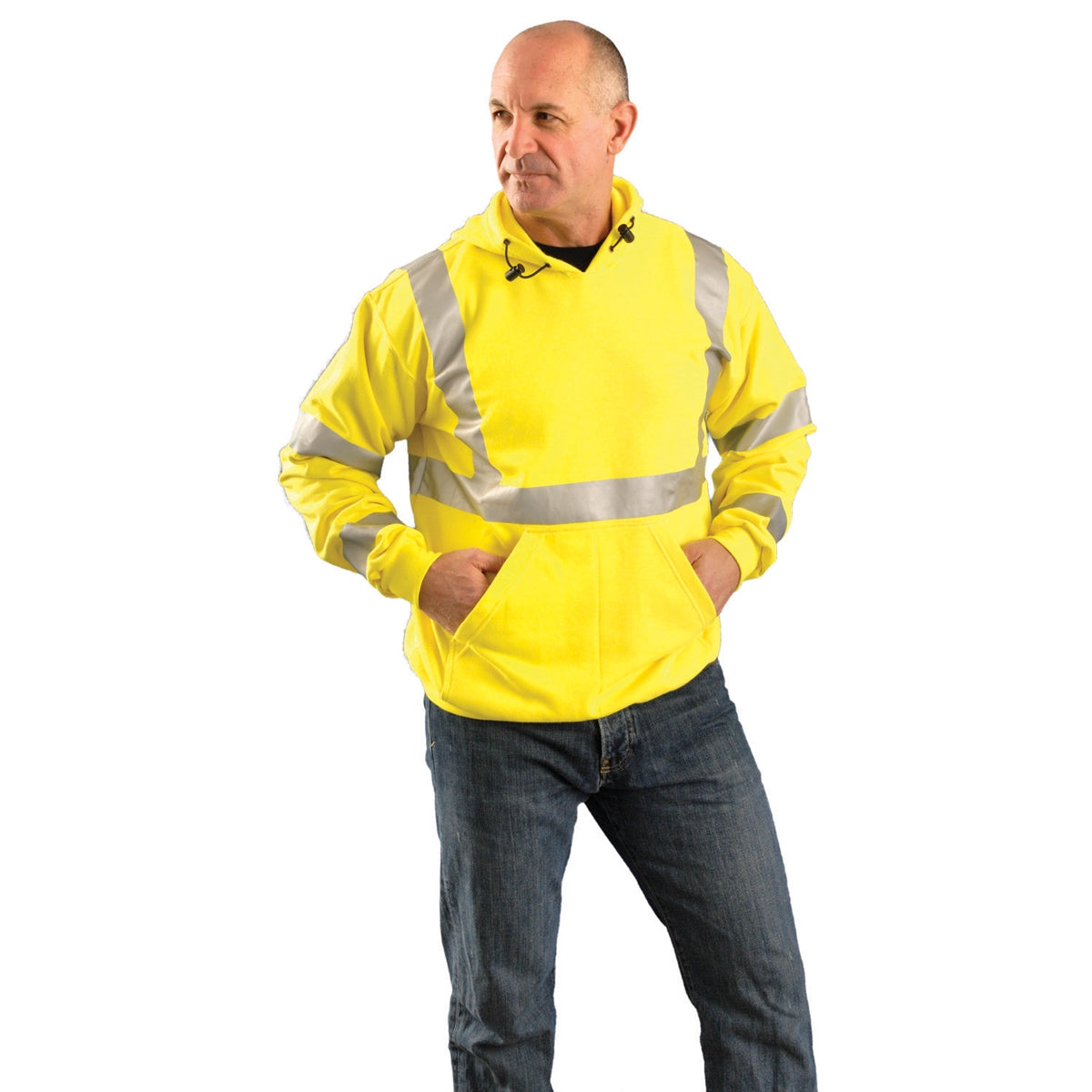 Yellow/Lime Safety Sweatshirt - OccuNomix - FR Fabric
