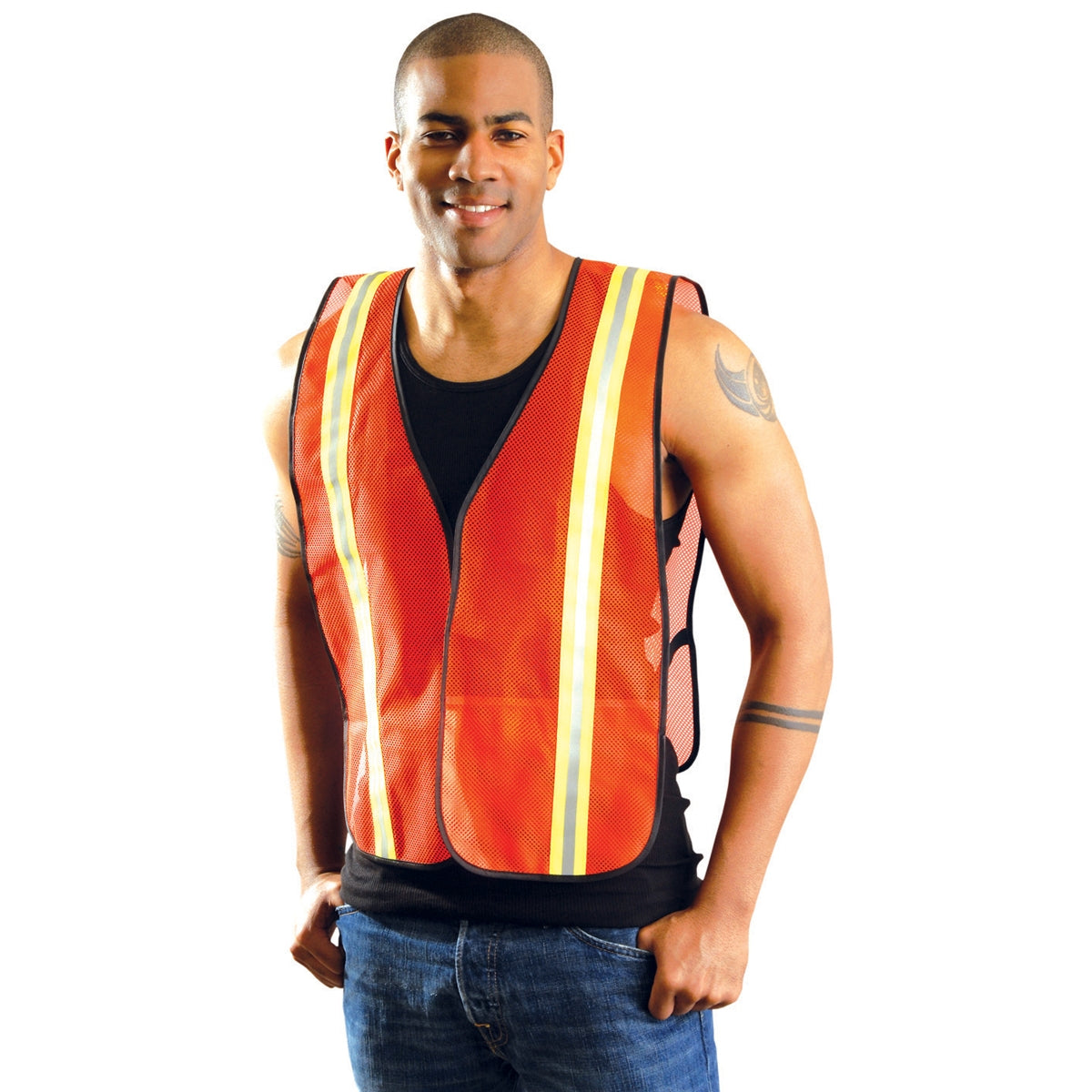 Orange Safety Vest - OccuNomix - Two-Tone Mesh