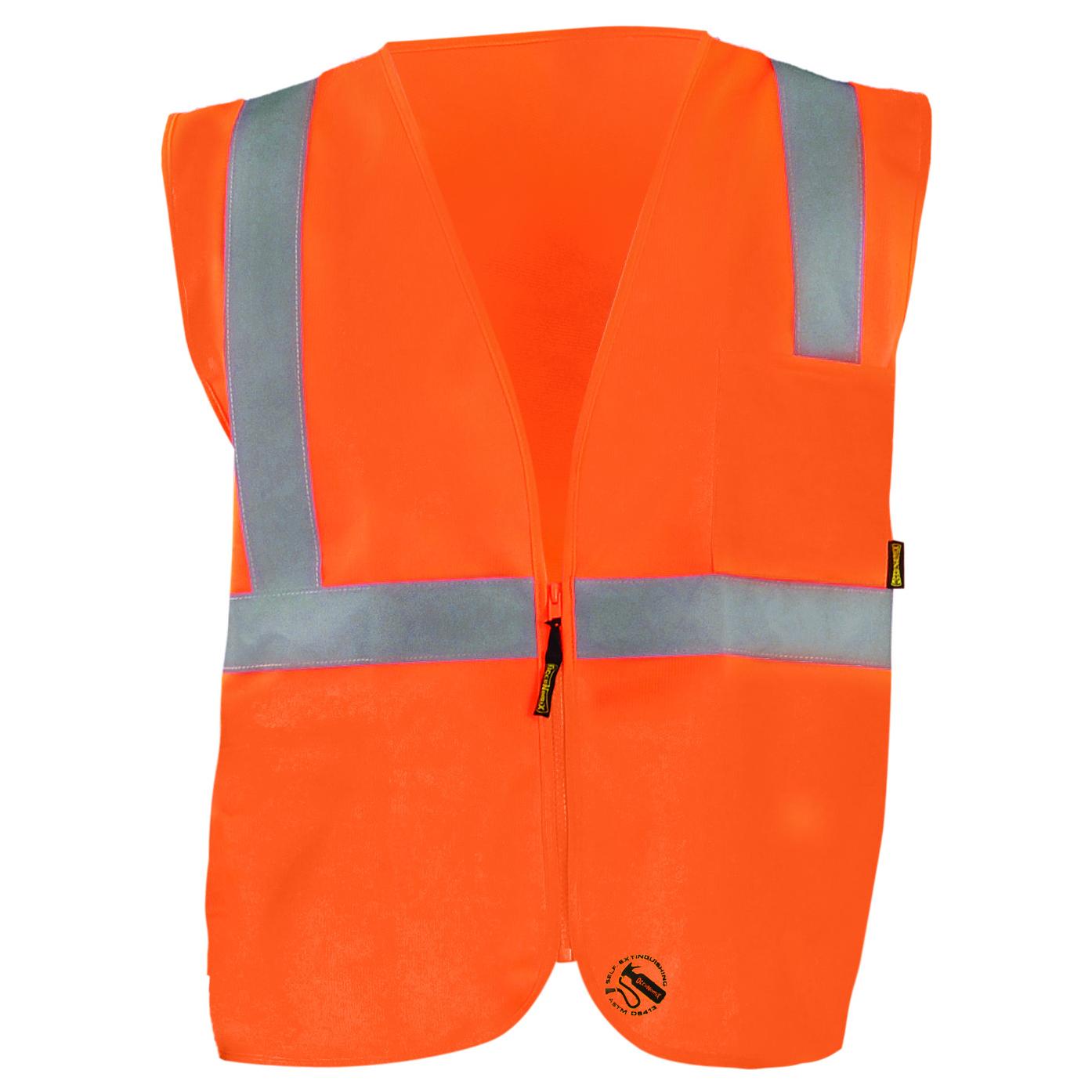 Orange Safety Vest - OccuNomix - Self Extinguishing