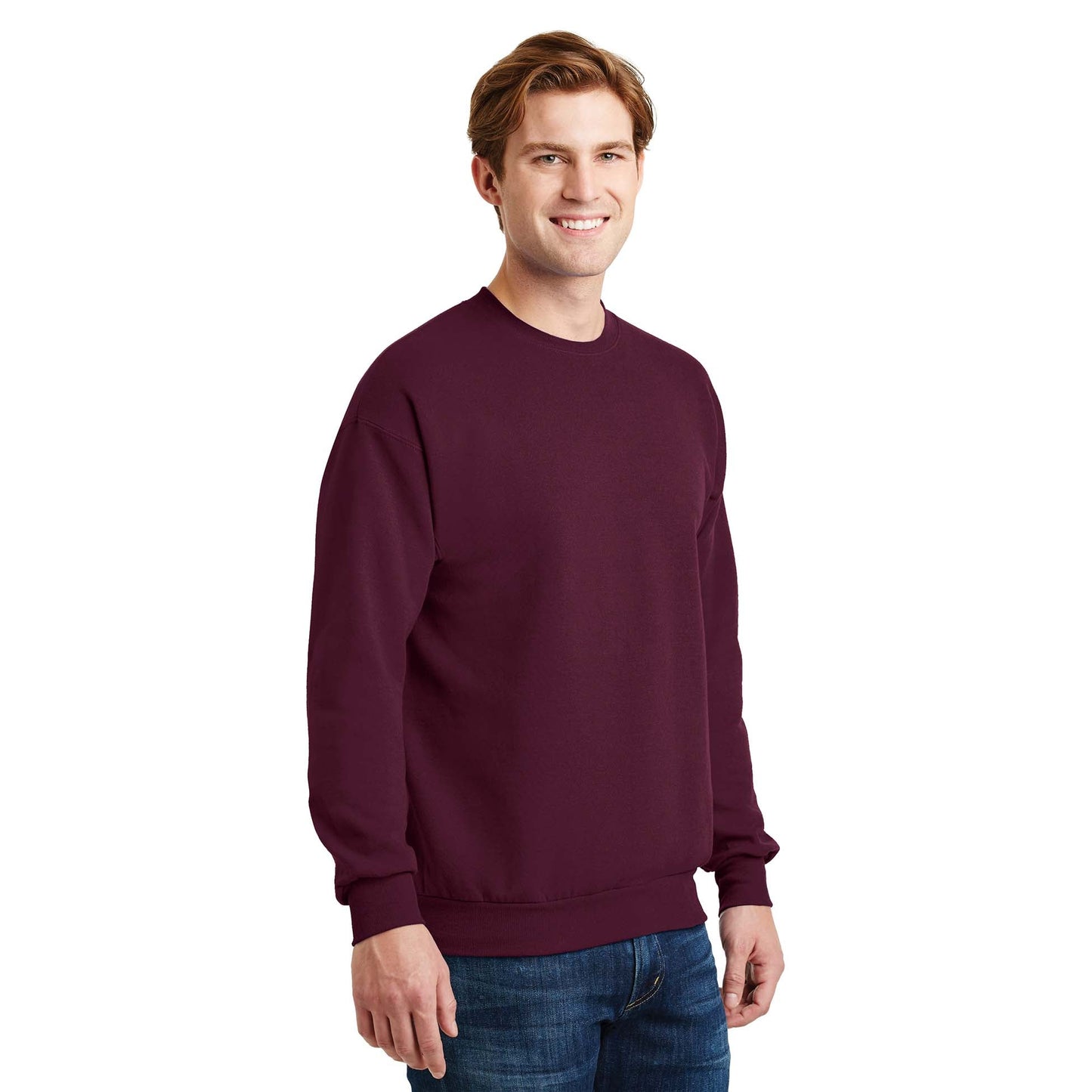 White Sweatshirts - Cozy Crewneck - Hanes - Eco-Friendly