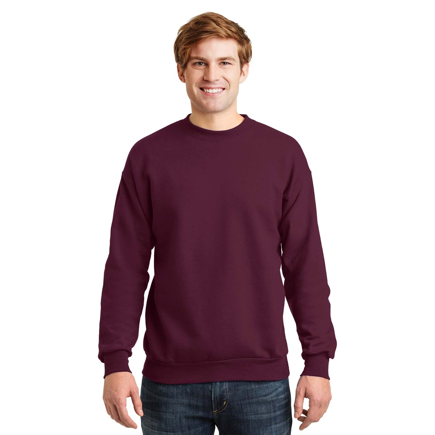 White Sweatshirts - Cozy Crewneck - Hanes - Eco-Friendly