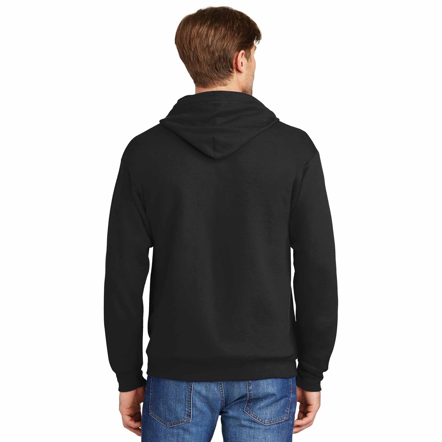 Black Sweatshirts - Hanes - Cozy Full-Zip Hooded - Quality Fabric