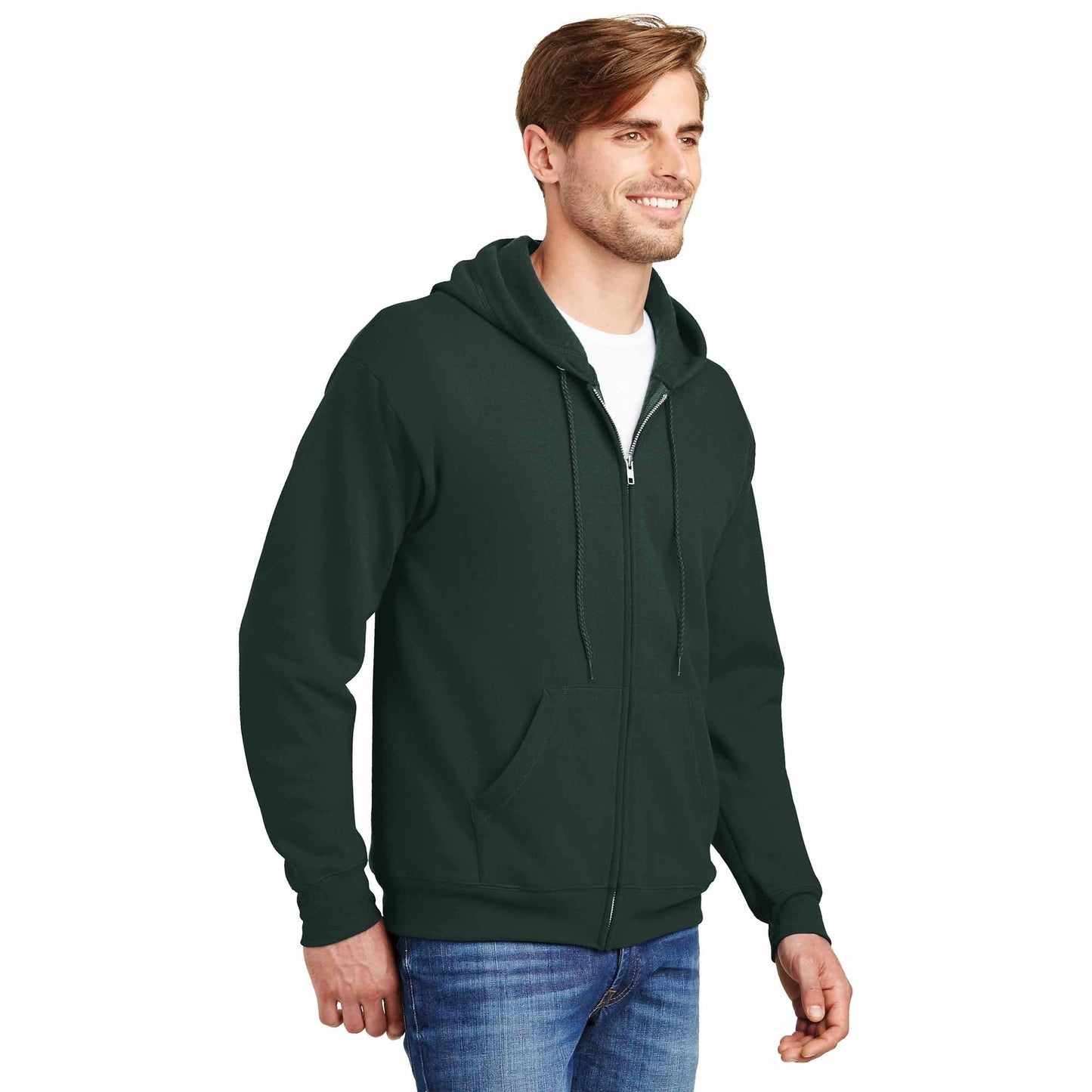 Black Sweatshirts - Hanes - Cozy Full-Zip Hooded - Quality Fabric