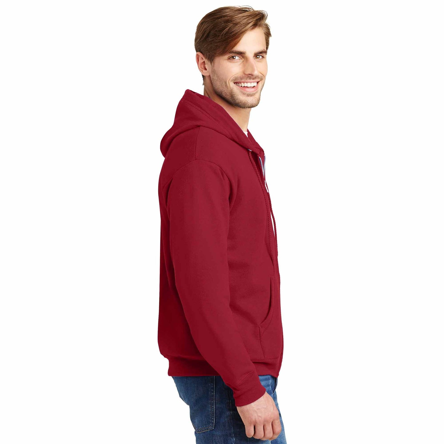 Black Sweatshirts - Hanes - Cozy Full-Zip Hooded - Quality Fabric