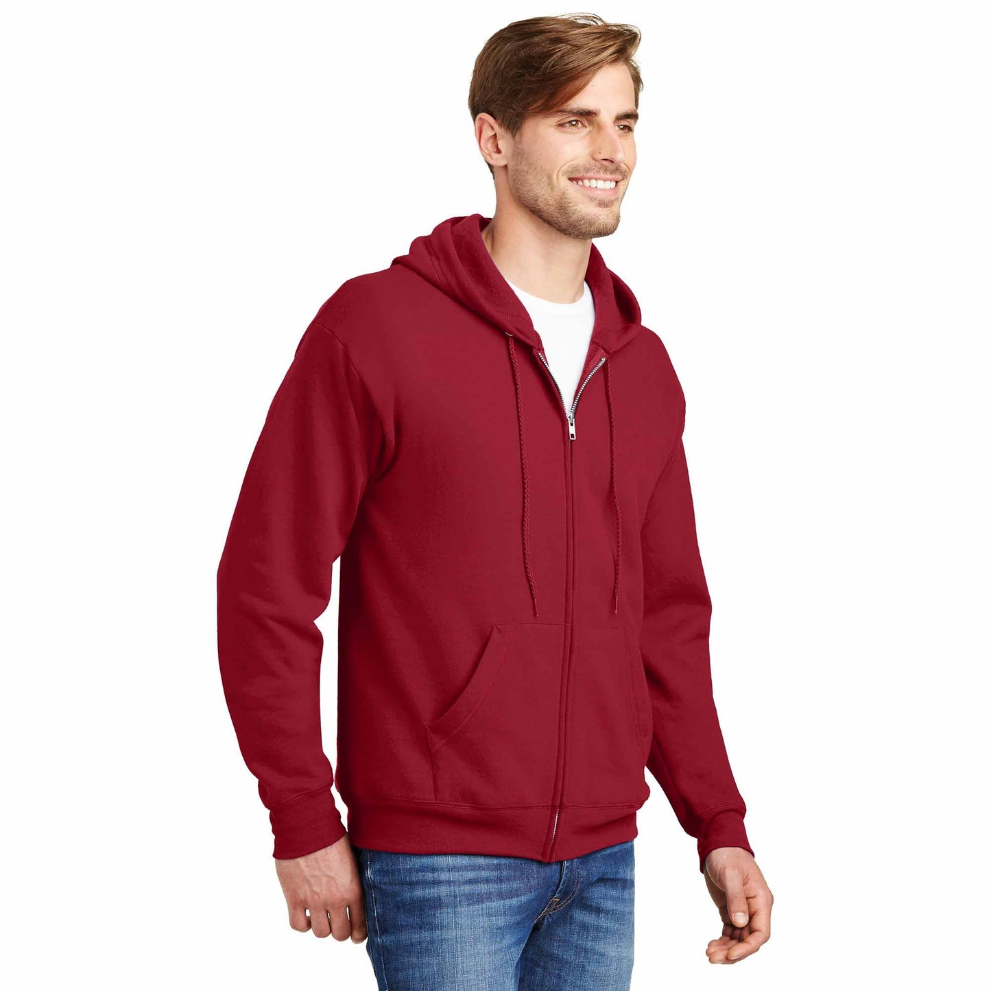 Black Sweatshirts - Hanes - Cozy Full-Zip Hooded - Quality Fabric