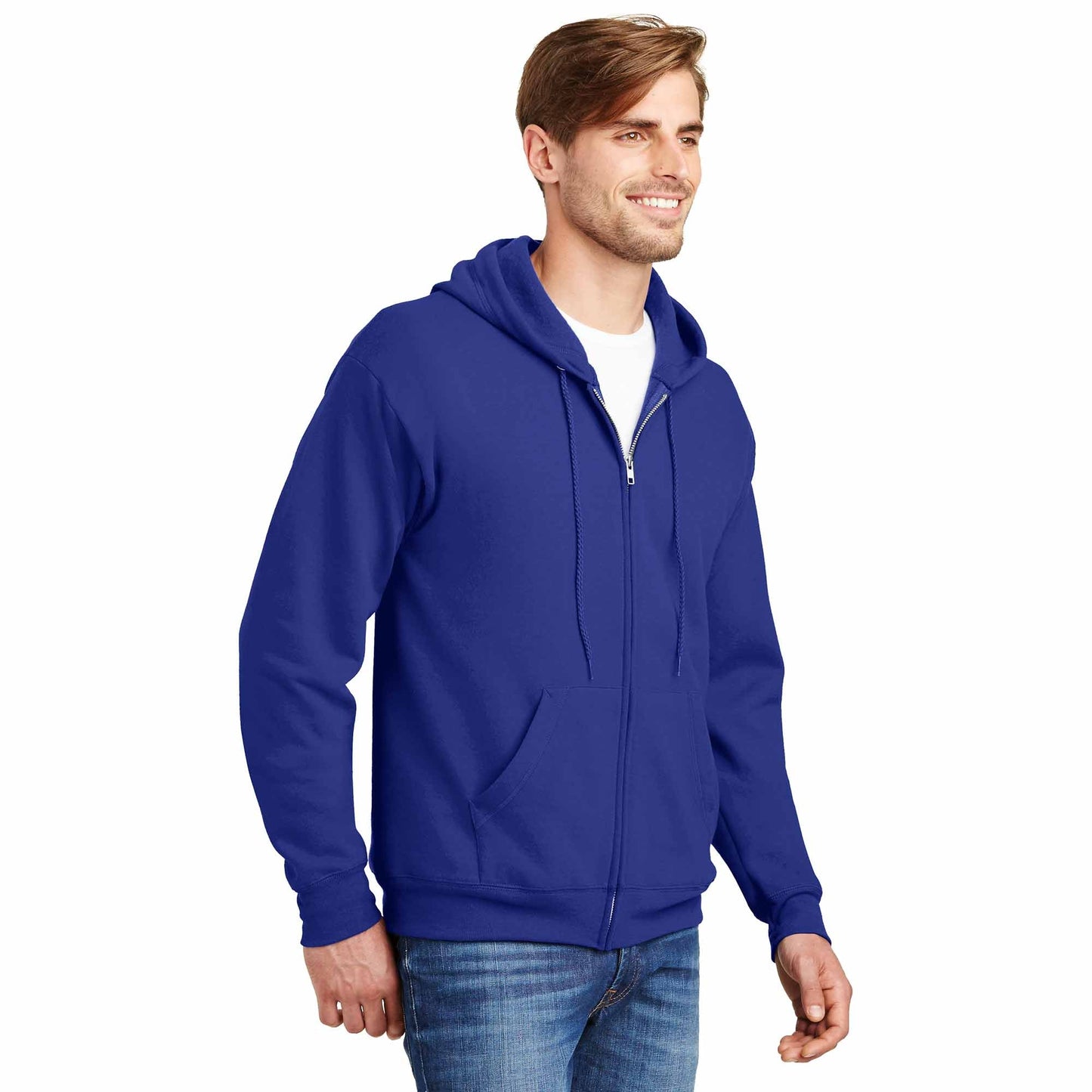 Black Sweatshirts - Hanes - Cozy Full-Zip Hooded - Quality Fabric