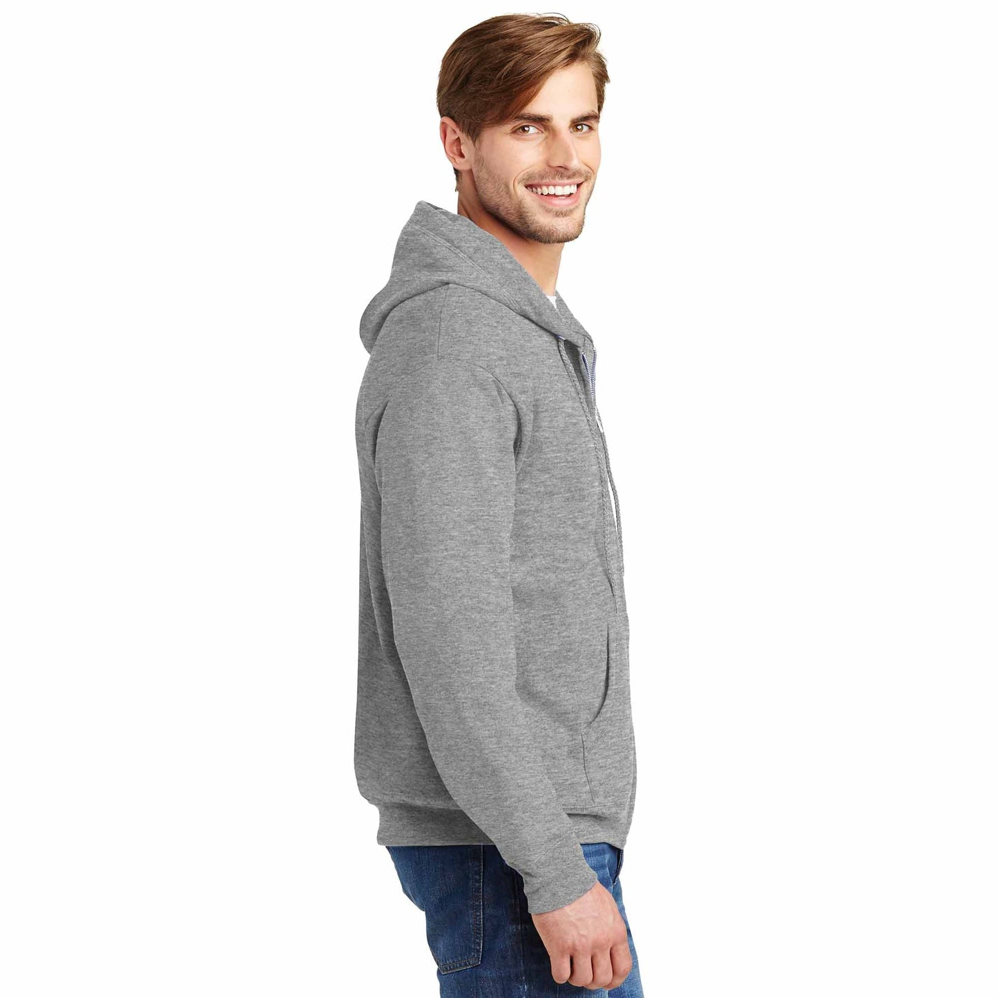 Black Sweatshirts - Hanes - Cozy Full-Zip Hooded - Quality Fabric