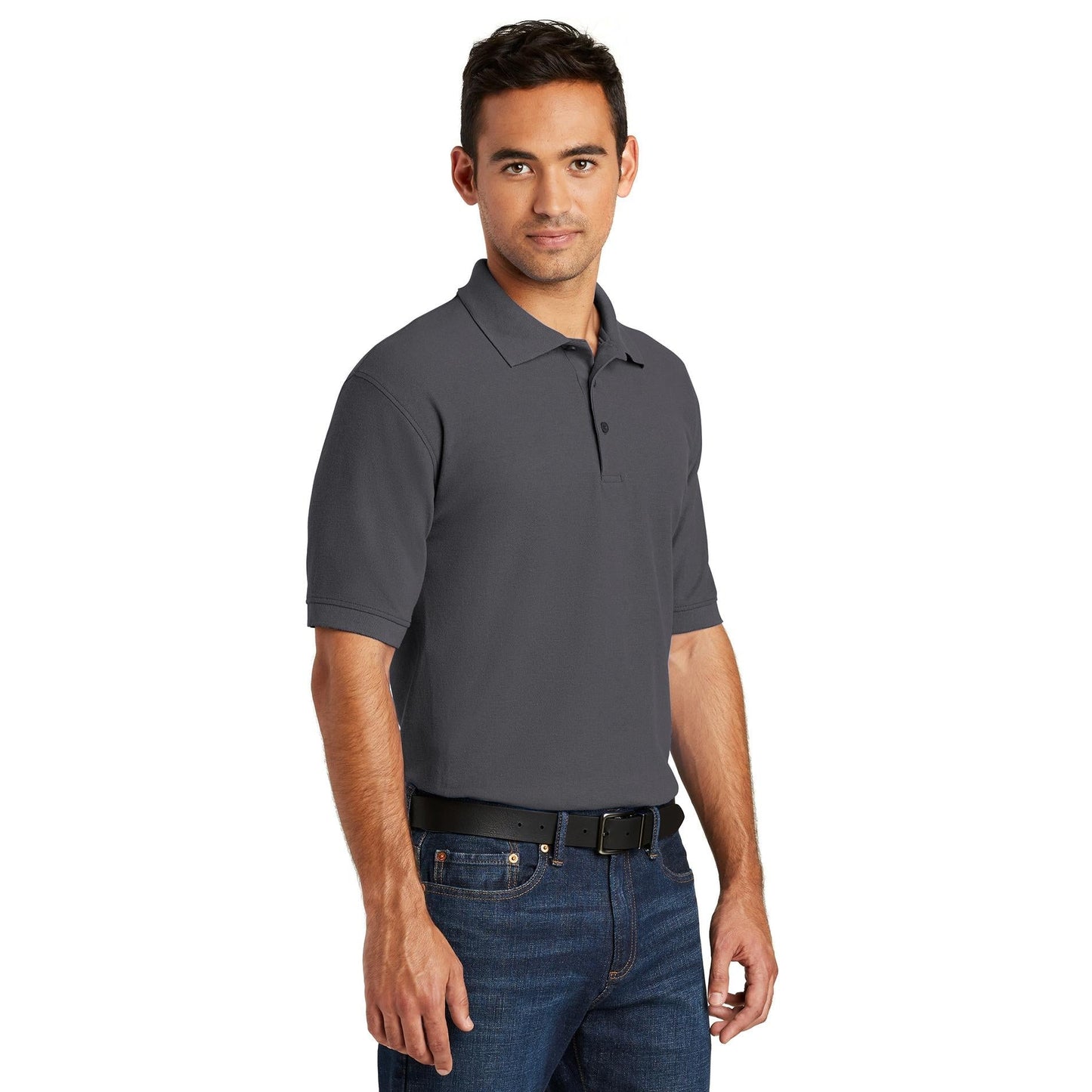 White Polo Shirt - Port & Company - Durable Blend