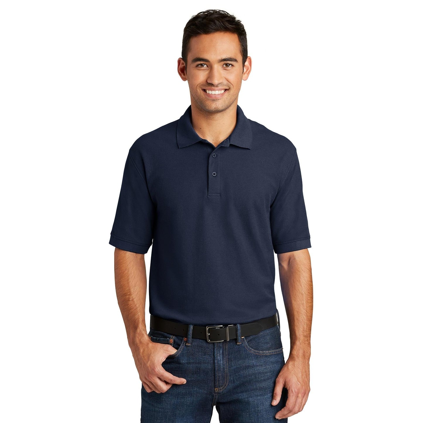 White Polo Shirt - Port & Company - Durable Blend