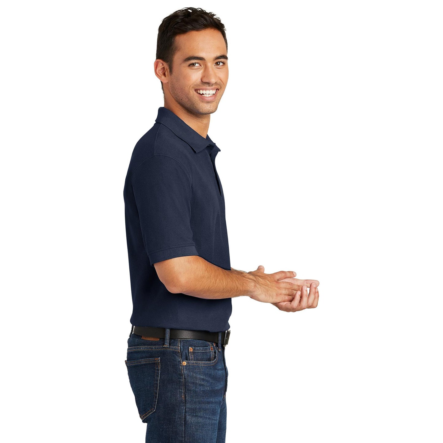 White Polo Shirt - Port & Company - Durable Blend