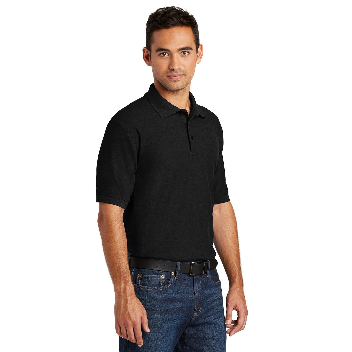 White Polo Shirt - Port & Company - Durable Blend
