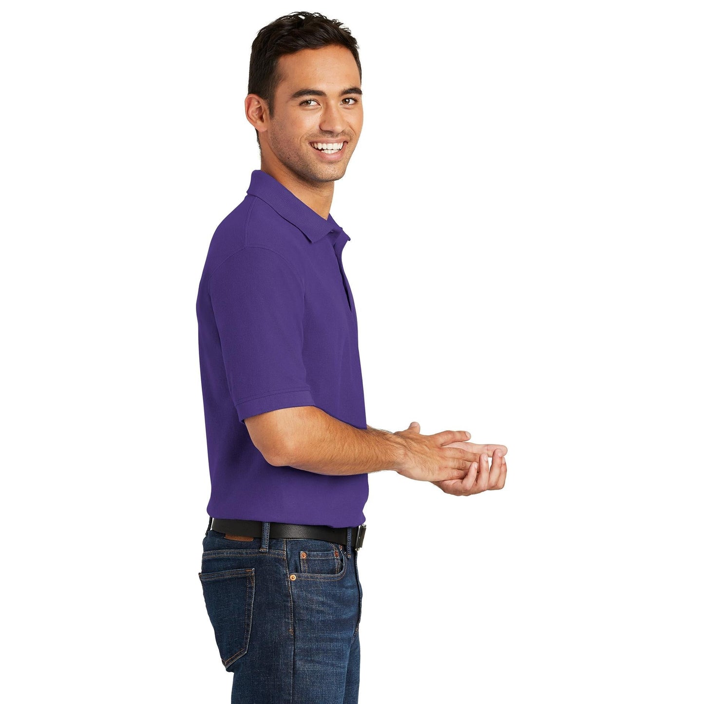 White Polo Shirt - Port & Company - Durable Blend