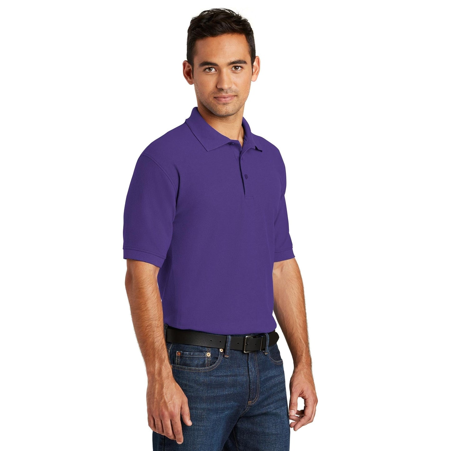 White Polo Shirt - Port & Company - Durable Blend