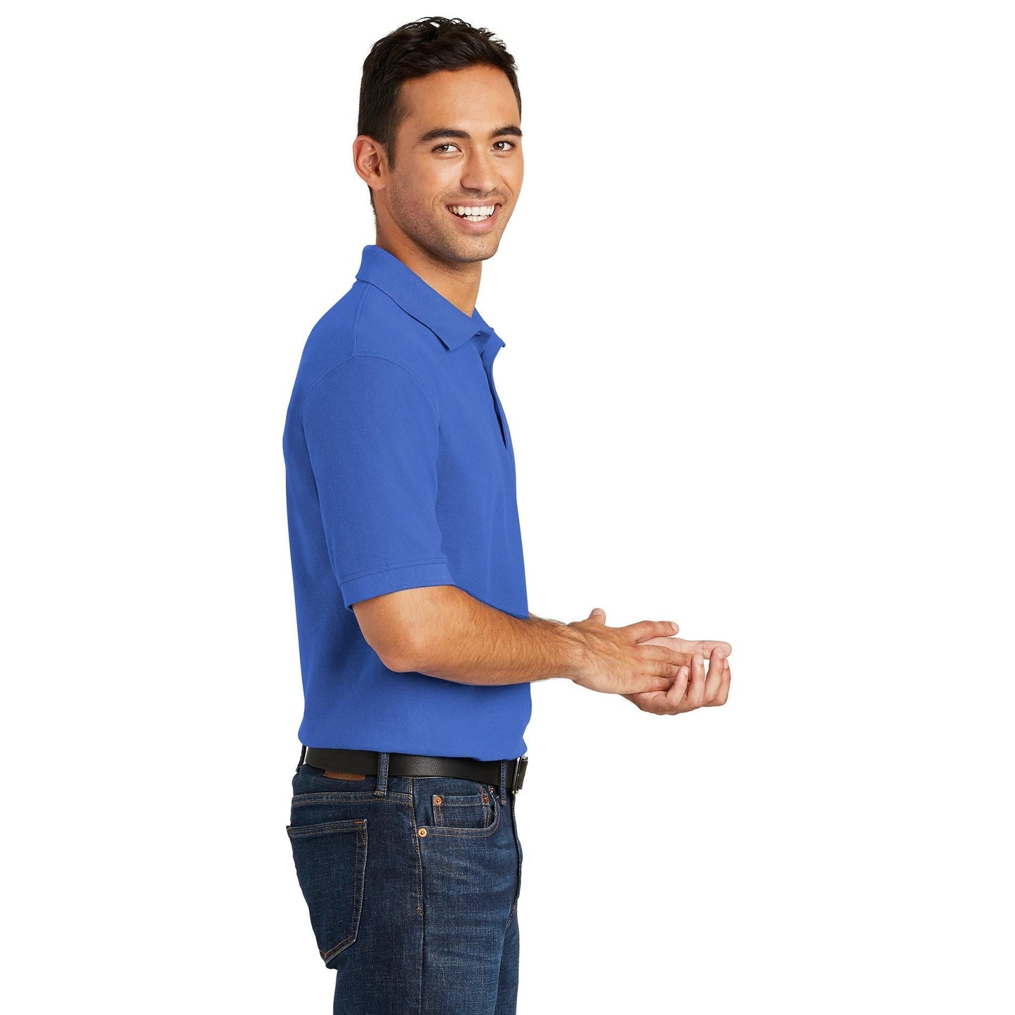 White Polo Shirt - Port & Company - Durable Blend