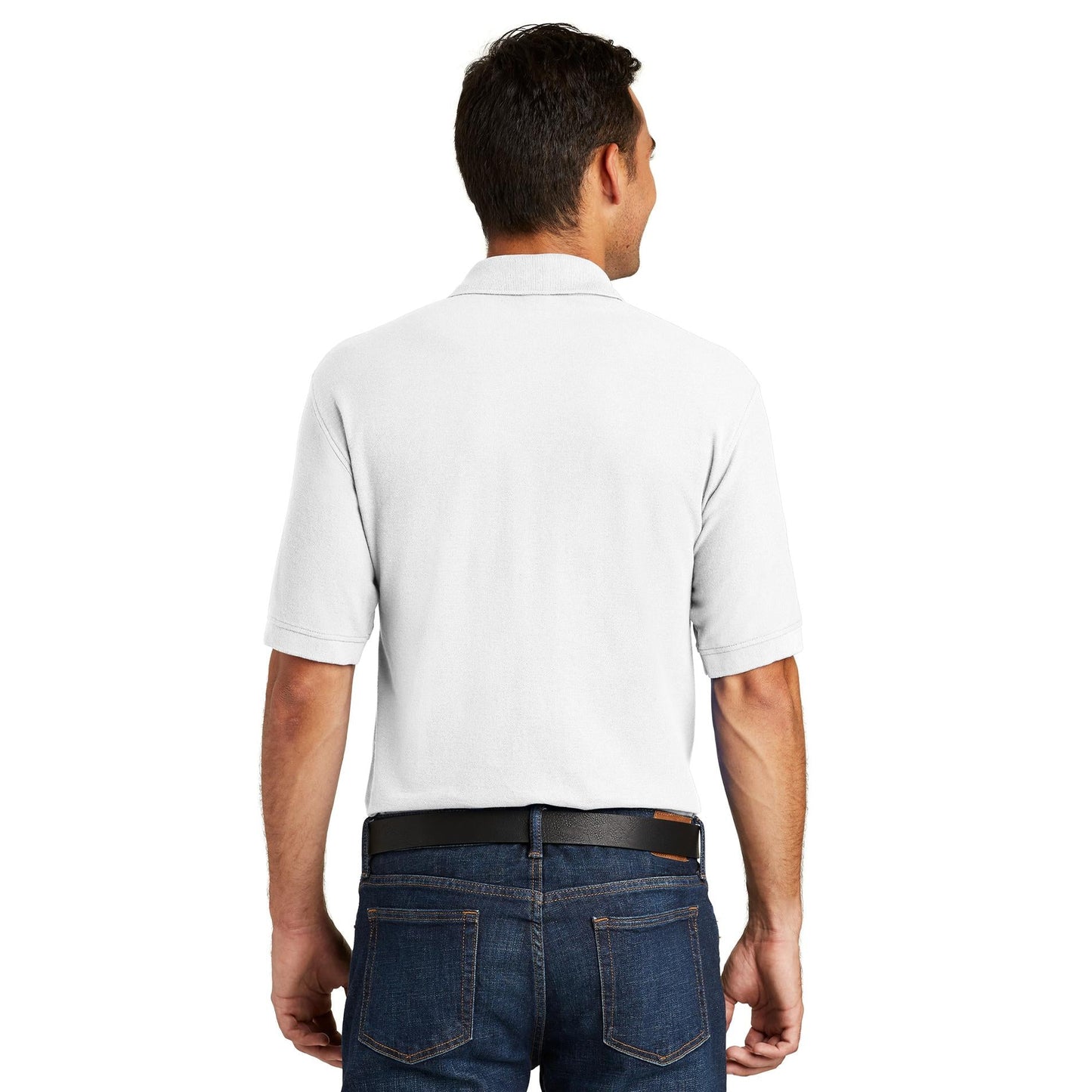 White Polo Shirt - Port & Company - Durable Blend