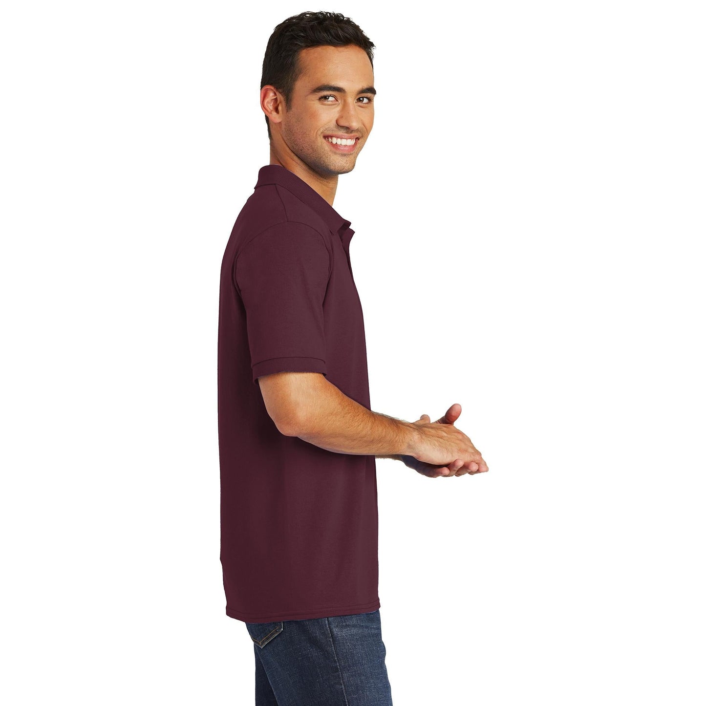 Aquatic Blue Polo Shirts - Port & Company - Soft Blend