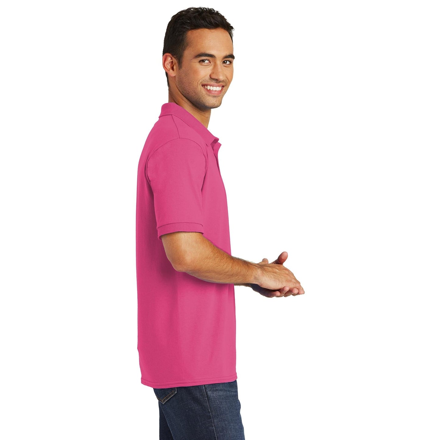 Aquatic Blue Polo Shirts - Port & Company - Soft Blend