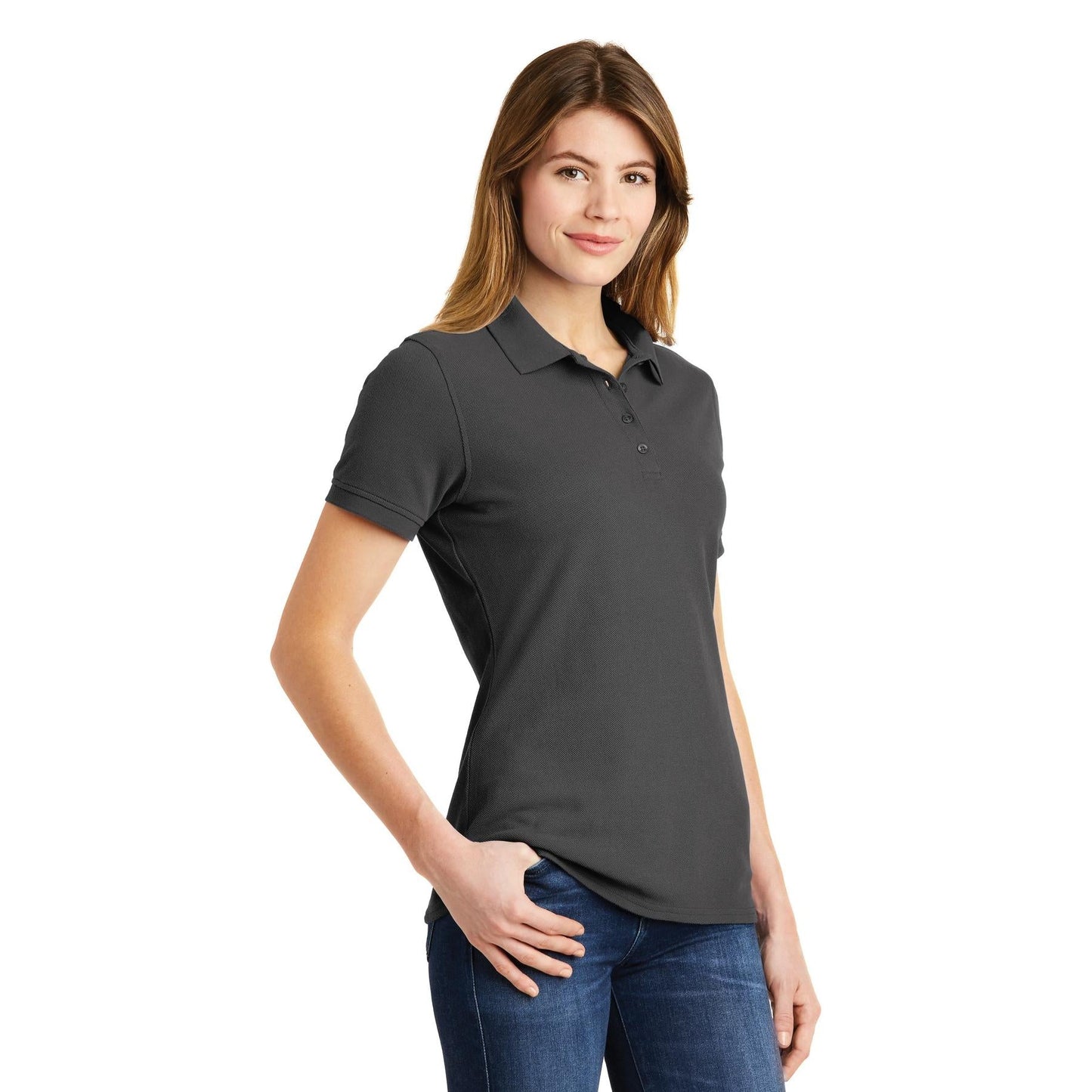 Charcoal Polo Shirt - Port & Company - Soft Cotton