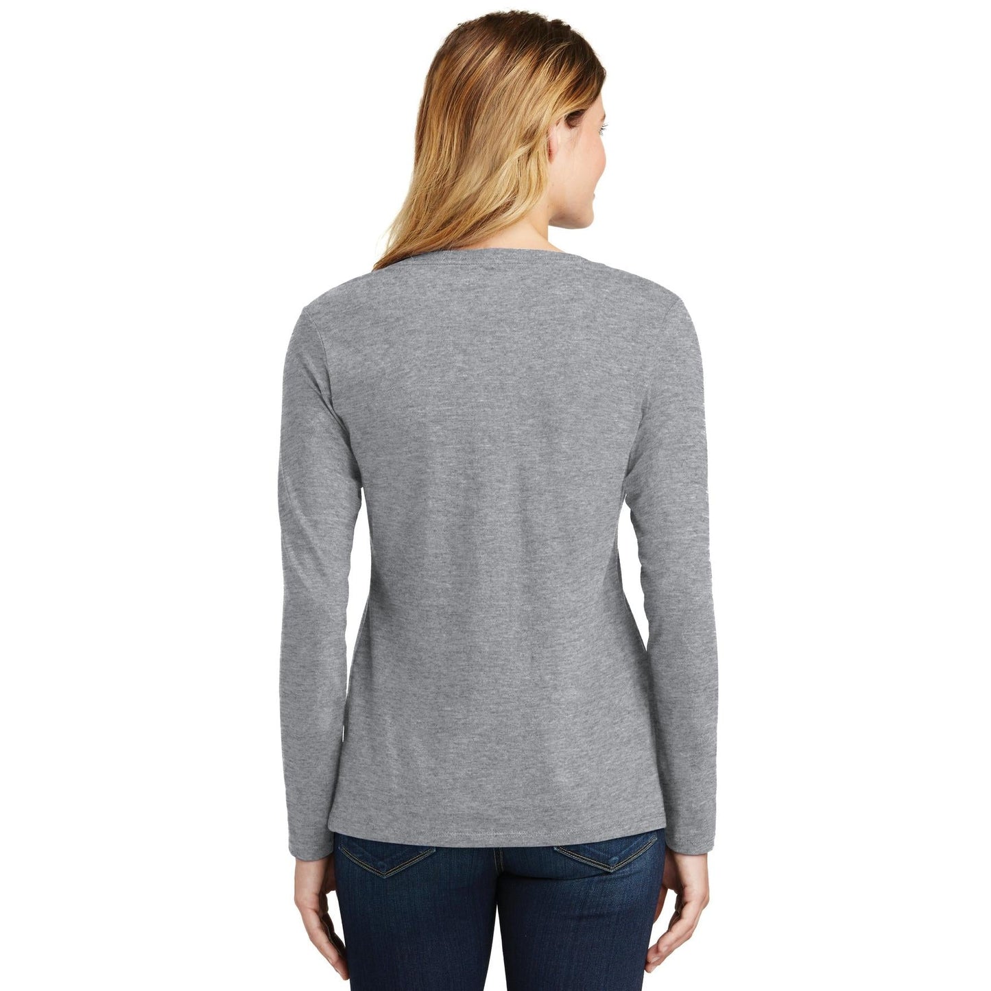 White V-Neck Tee - Port & Company - Stylish Fit - Soft Cotton