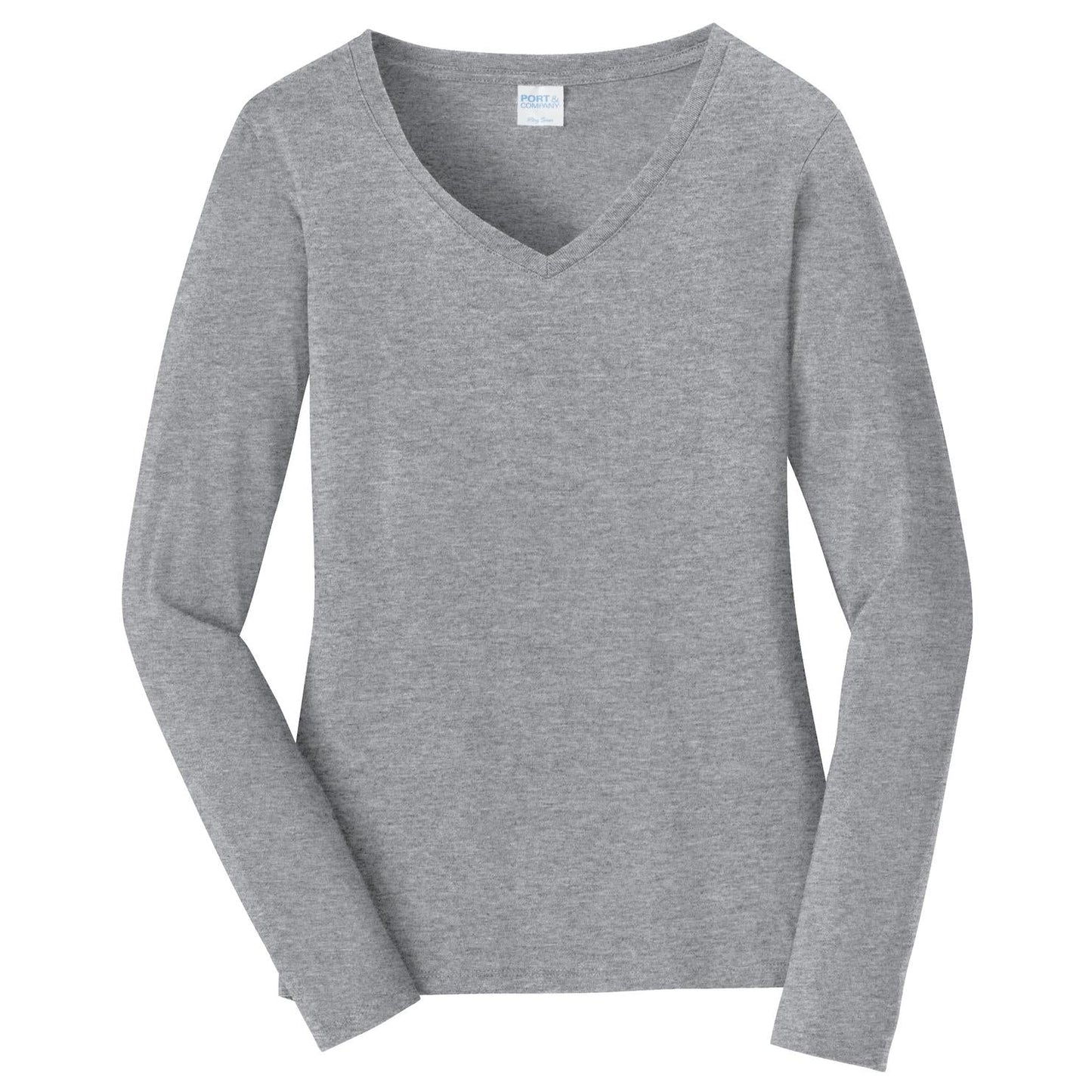 White V-Neck Tee - Port & Company - Stylish Fit - Soft Cotton