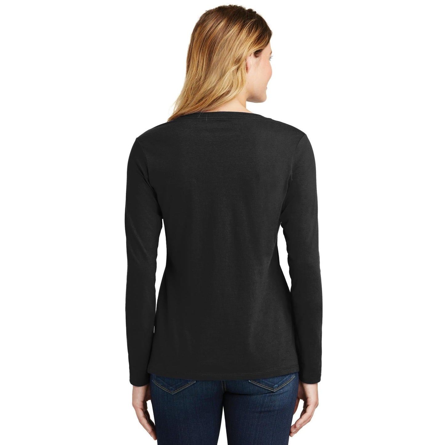 White V-Neck Tee - Port & Company - Stylish Fit - Soft Cotton