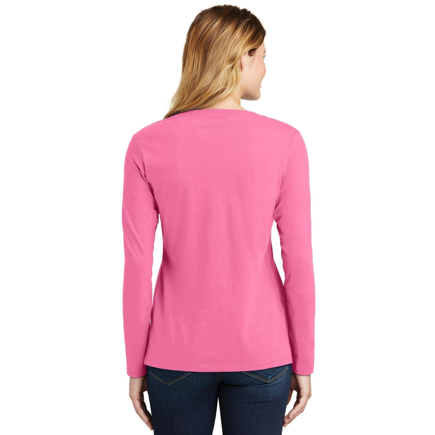 White V-Neck Tee - Port & Company - Stylish Fit - Soft Cotton