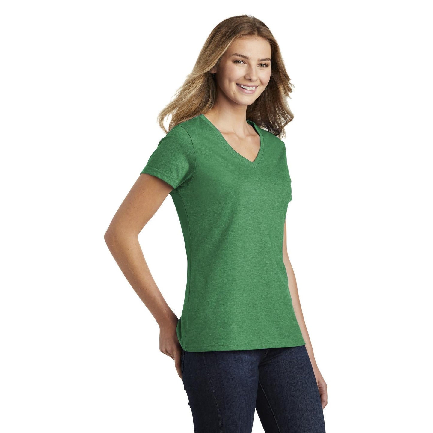 Athletic Green V-Neck Tee - Port & Company - Soft Fabric