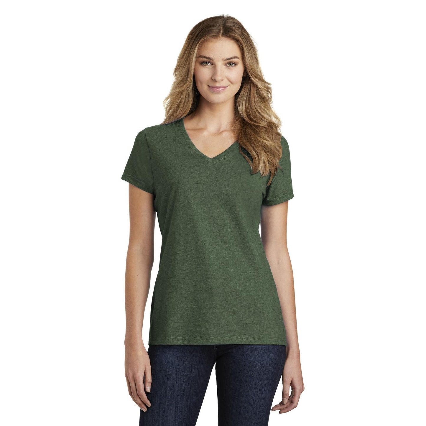 Athletic Green V-Neck Tee - Port & Company - Soft Fabric