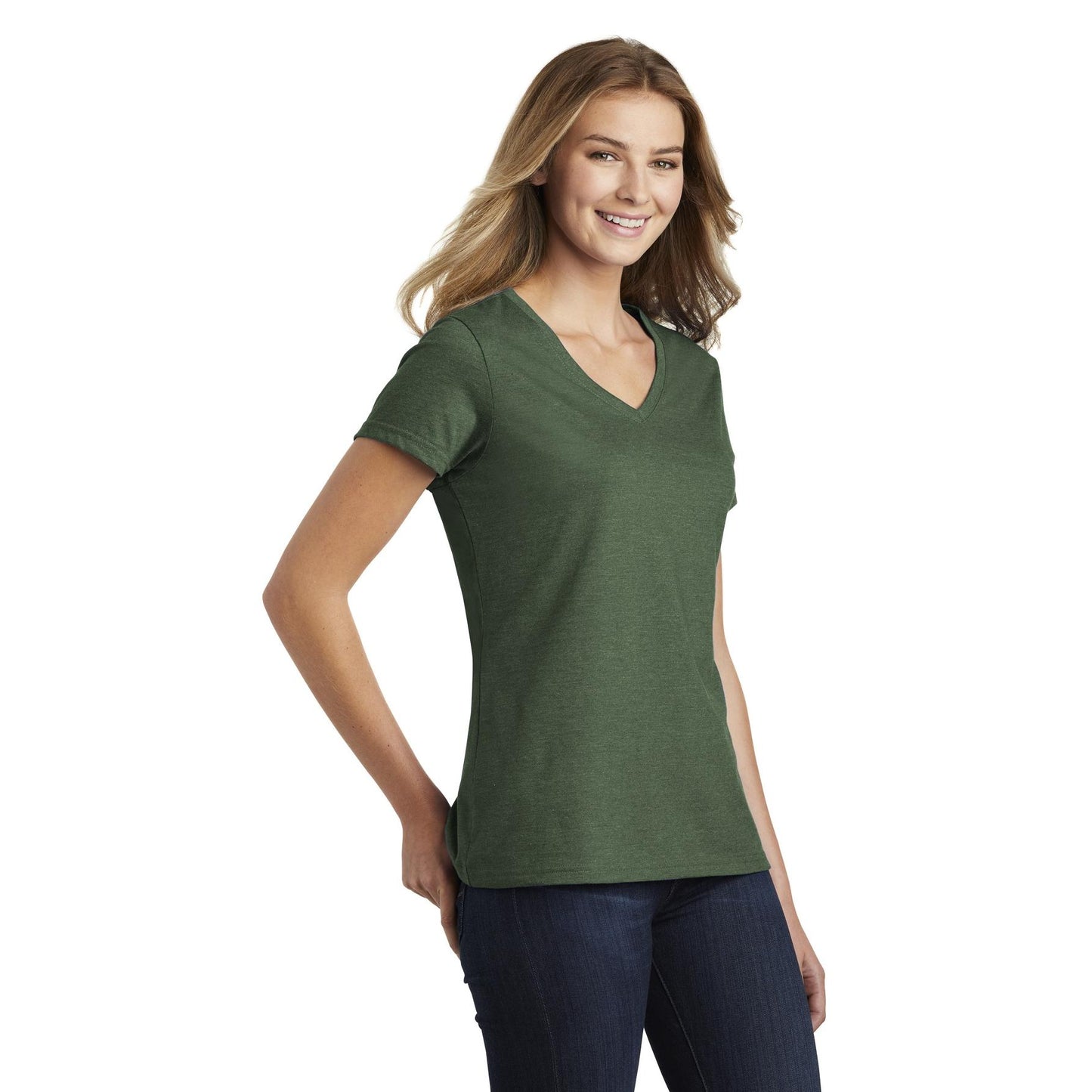 Athletic Green V-Neck Tee - Port & Company - Soft Fabric